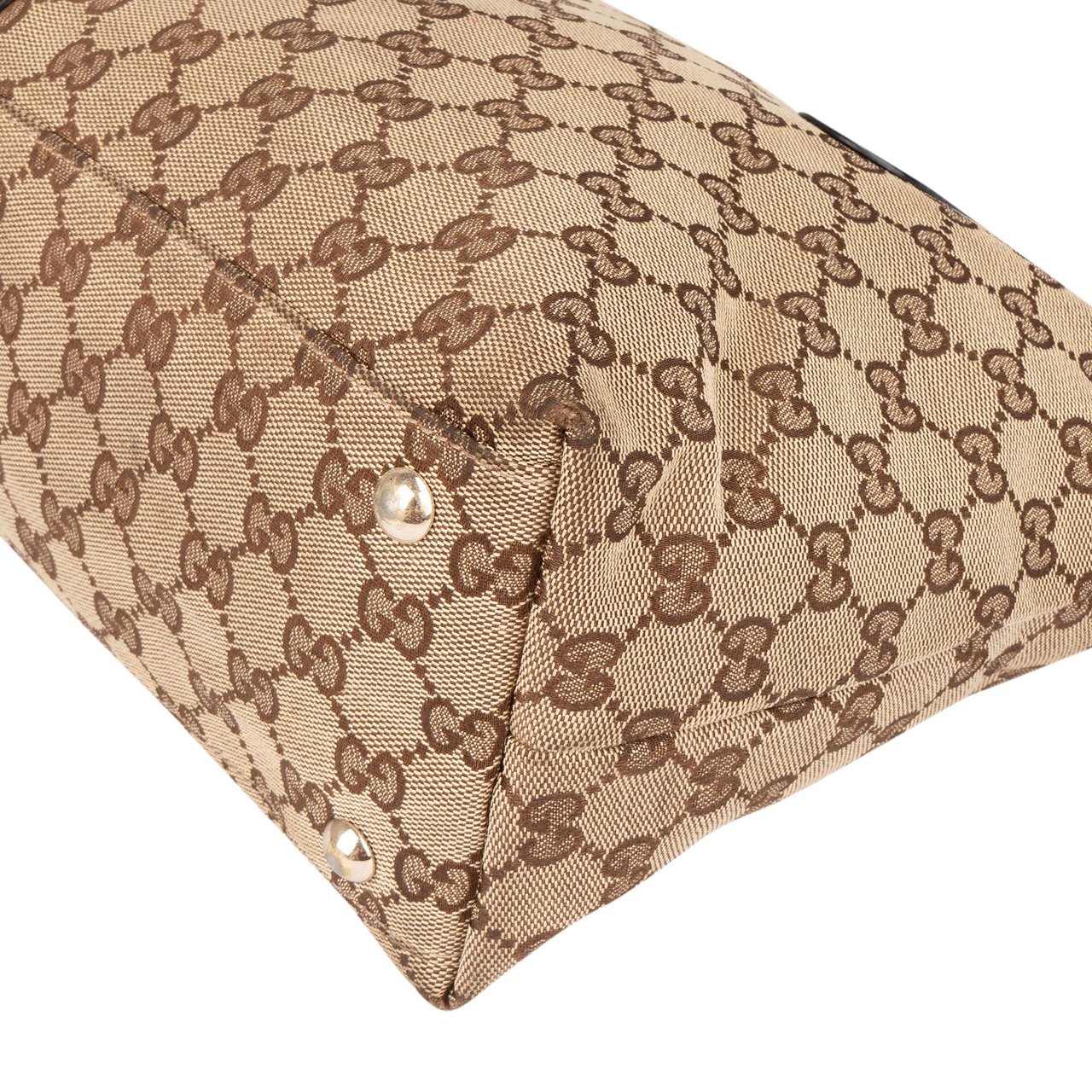 Gucci Gucci GG Monogram Horsebit Handbag Bruin