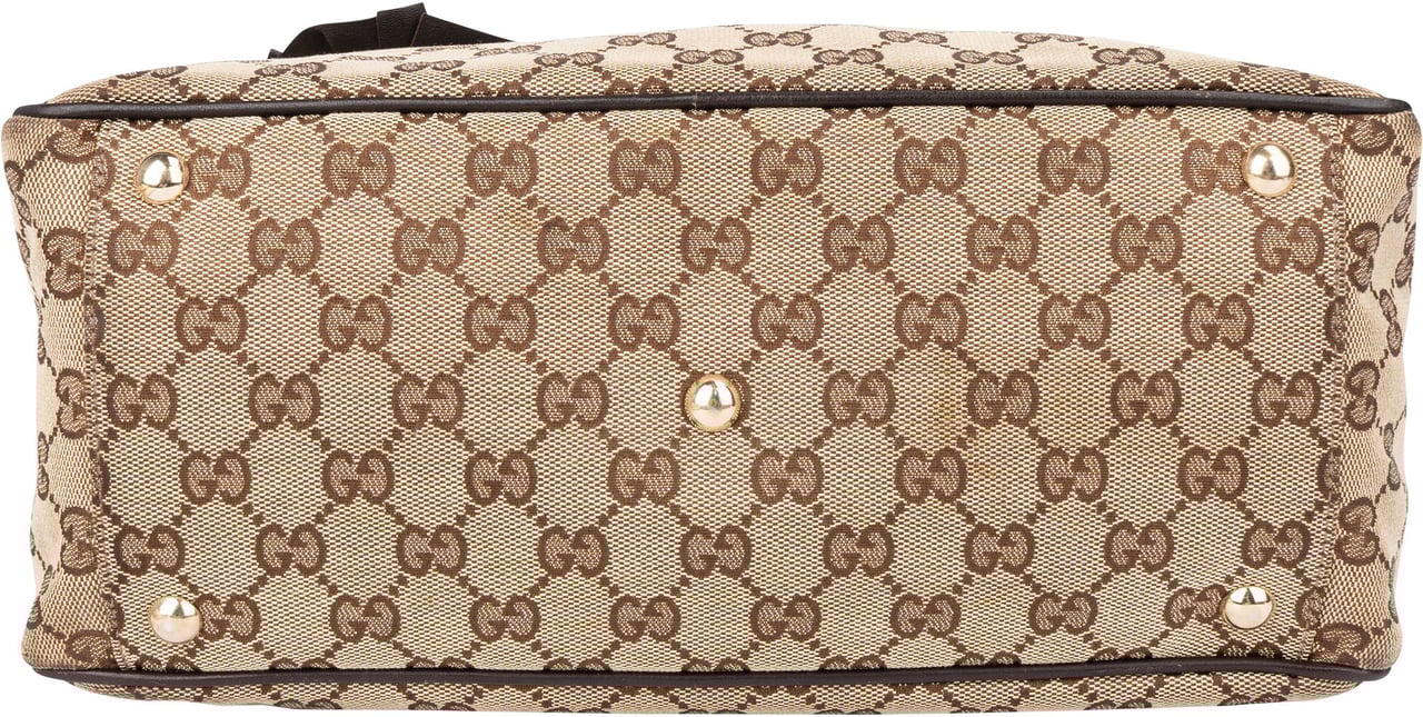 Gucci Gucci GG Monogram Flower Handbag Bruin
