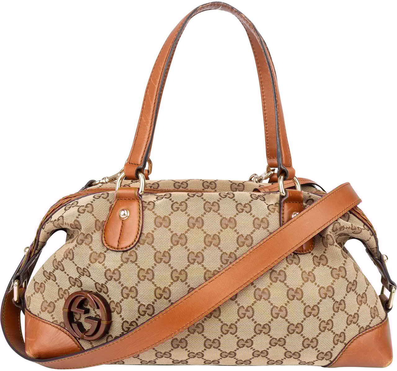 Gucci Gucci GG Monogram Handbag Bruin