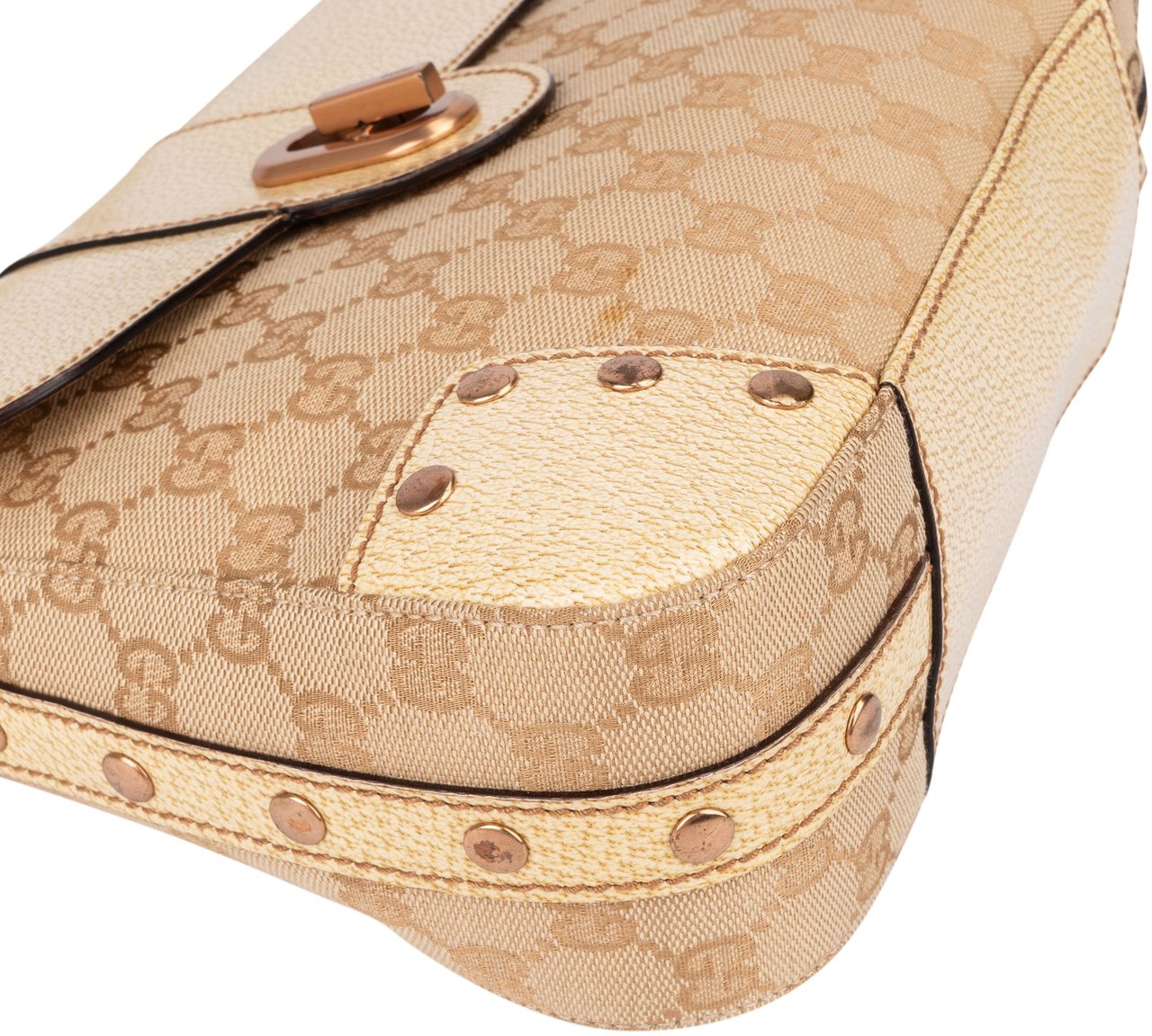 Gucci Gucci GG Monogram Turnlock Handbag Bruin