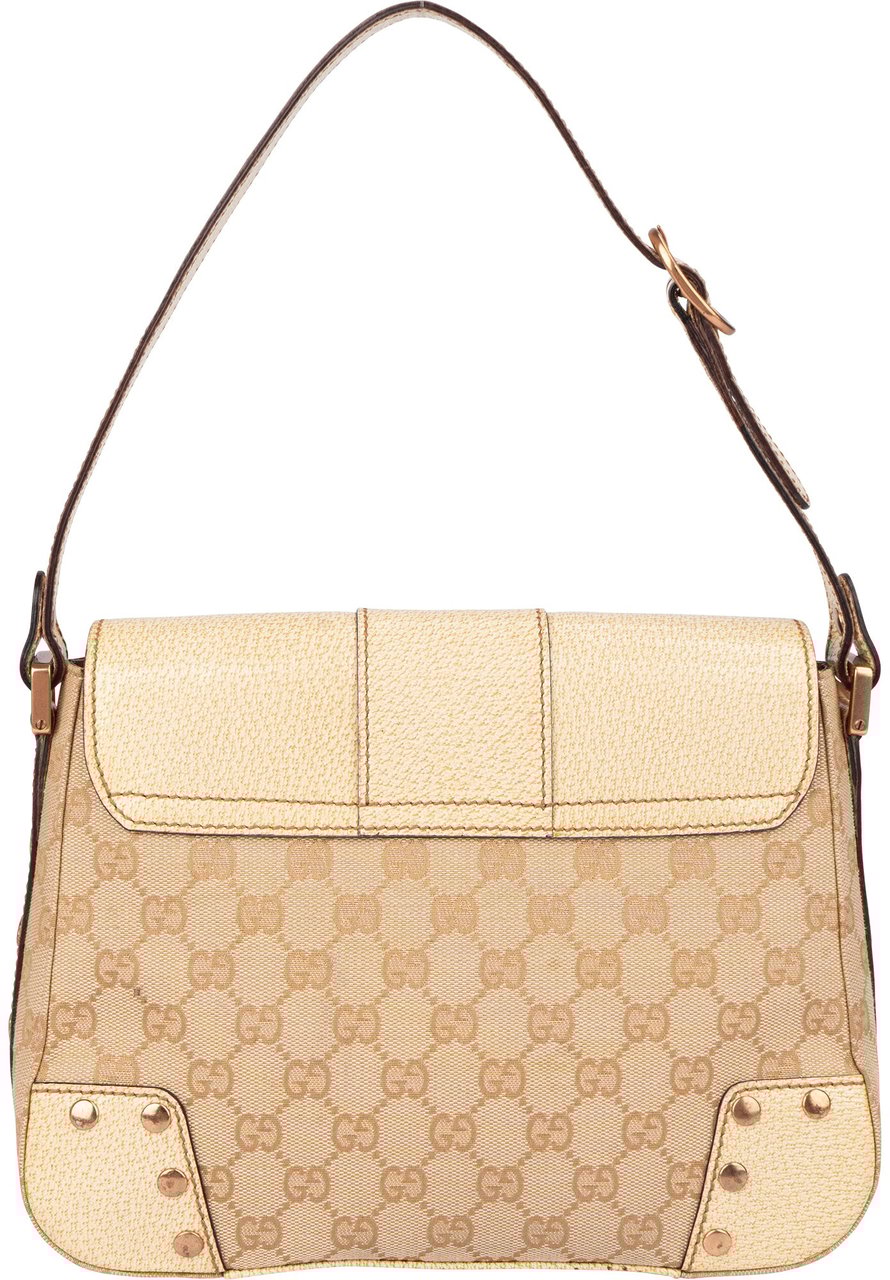 Gucci Gucci GG Monogram Turnlock Handbag Bruin