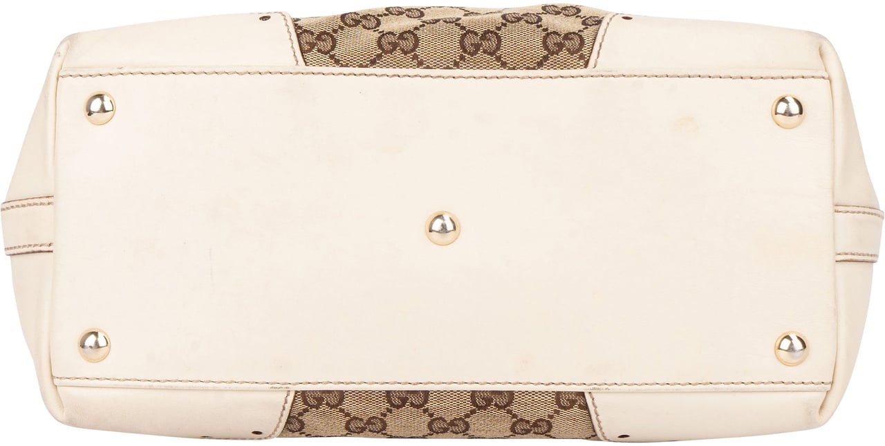 Gucci Gucci GG Monogram Horsebit Handbag Bruin