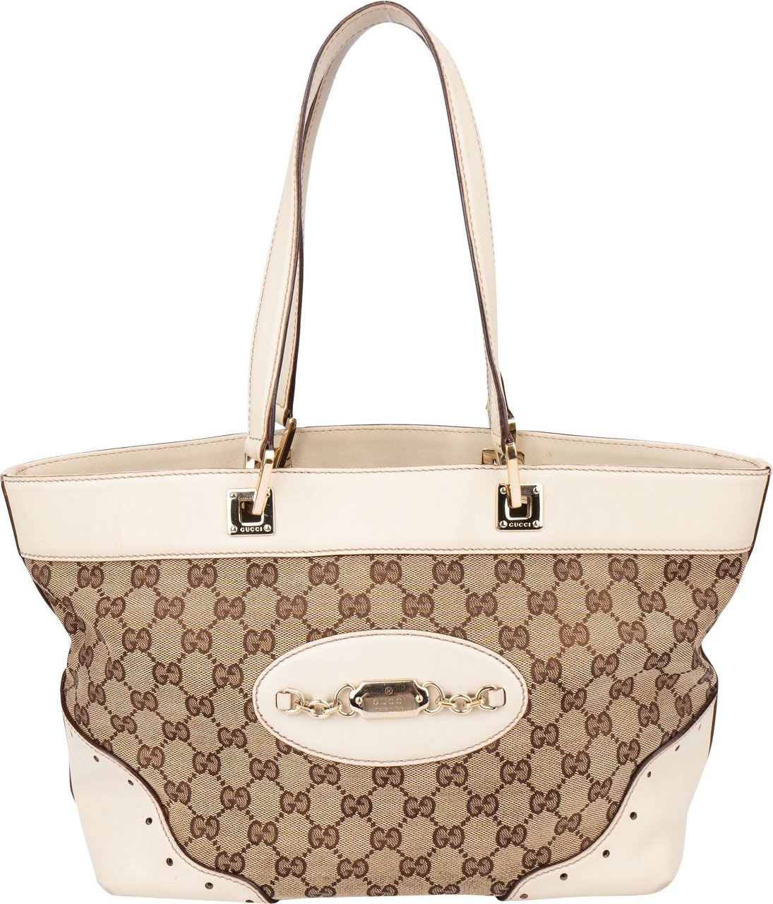 Gucci Gucci GG Monogram Horsebit Handbag Bruin