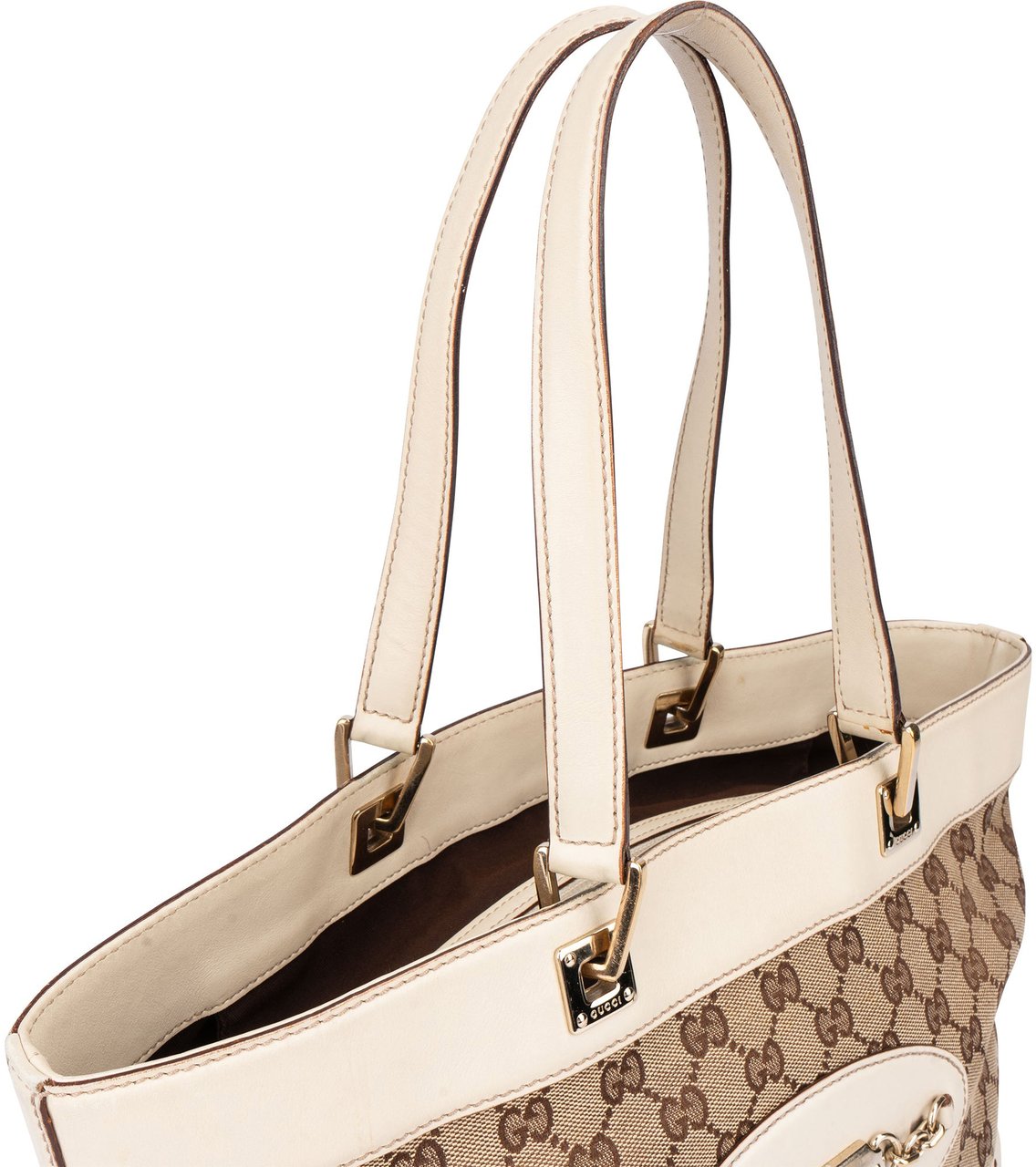 Gucci Gucci GG Monogram Horsebit Handbag Bruin