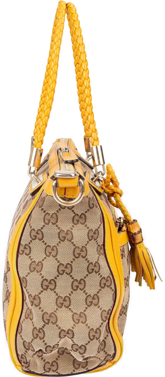 Gucci Gucci GG Monogram Bamboo Handbag Bruin