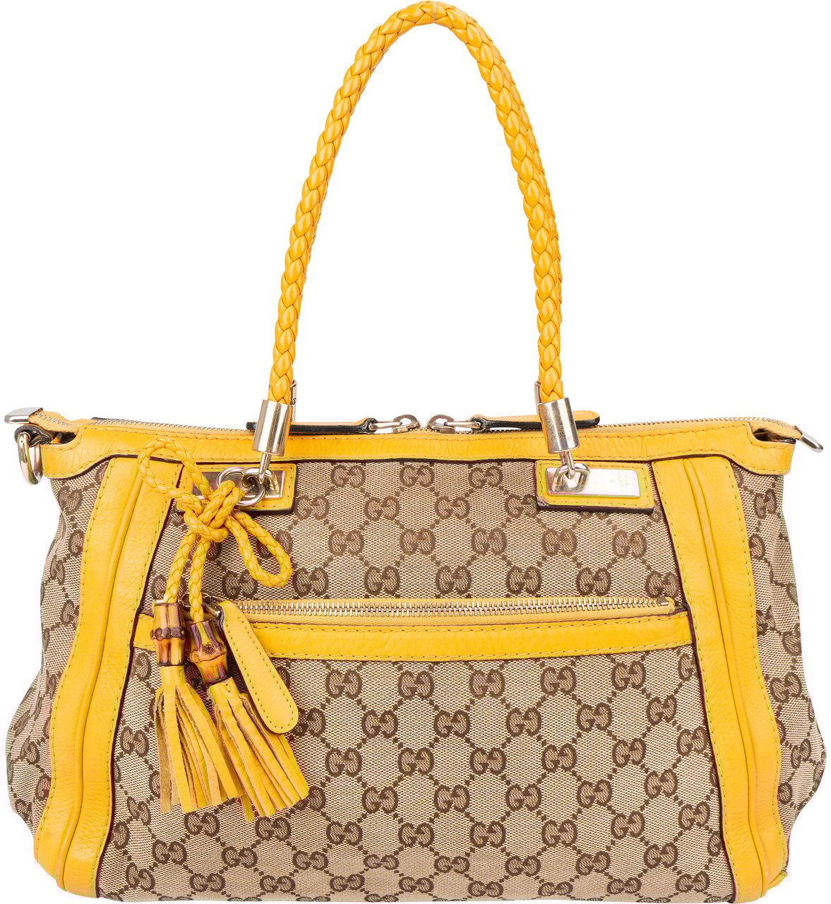 Gucci Gucci GG Monogram Bamboo Handbag Bruin