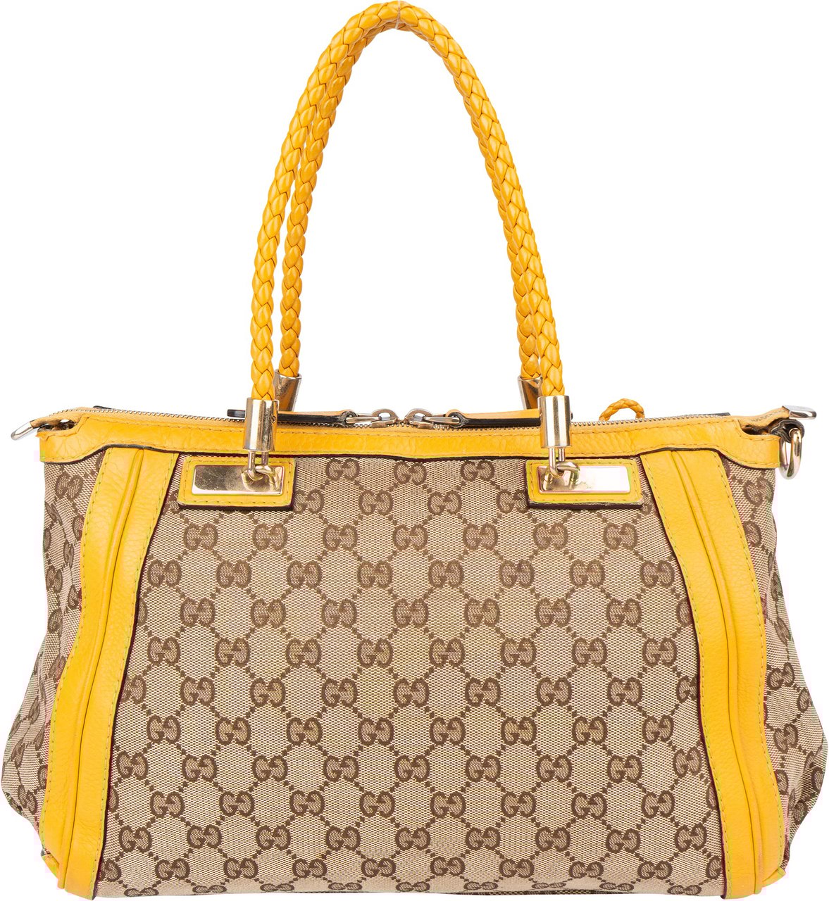 Gucci Gucci GG Monogram Bamboo Handbag Bruin
