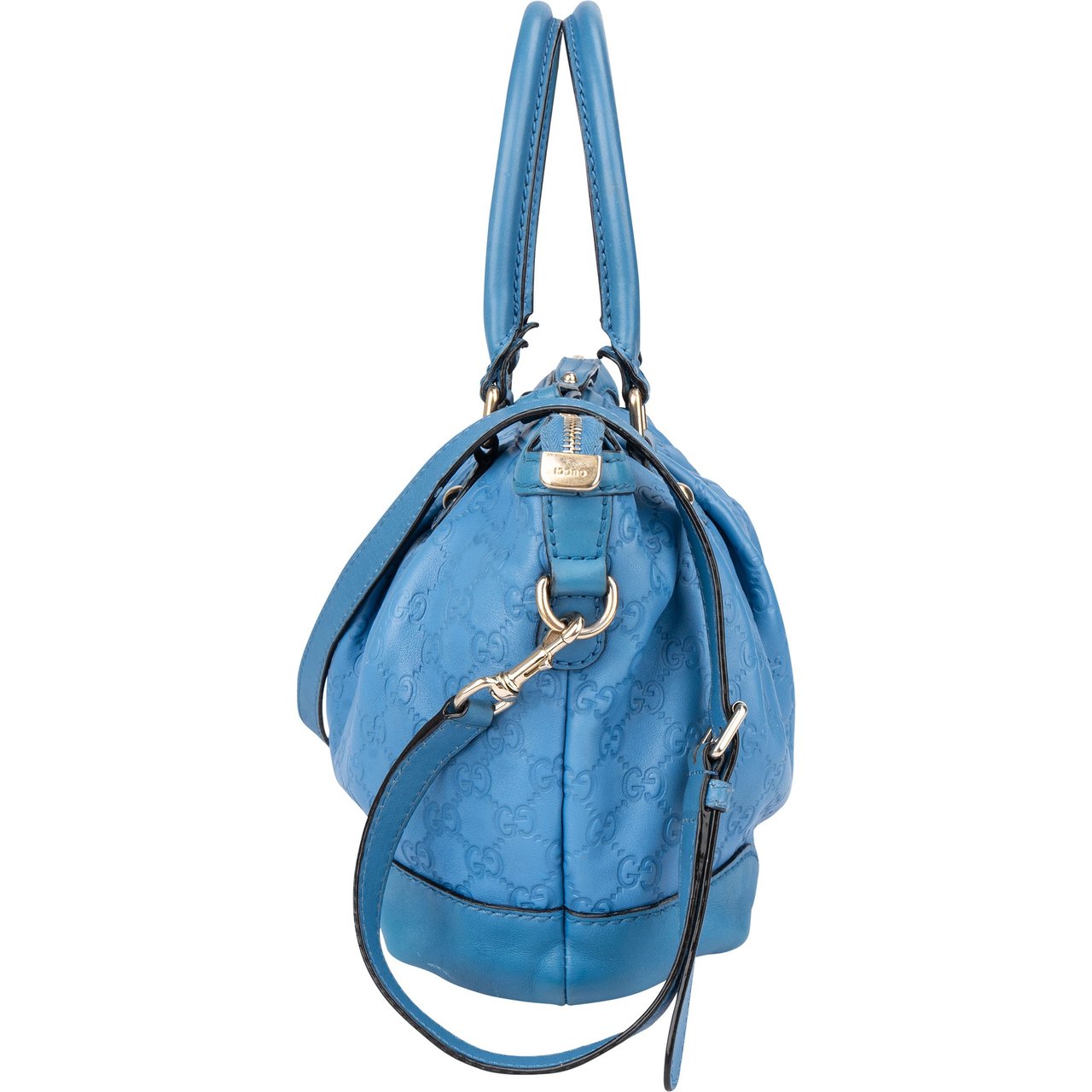 Gucci Gucci Leather GG Monogram Sukey Handbag Blauw