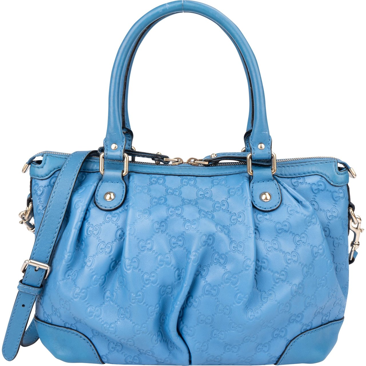 Gucci Gucci Leather GG Monogram Sukey Handbag Blauw
