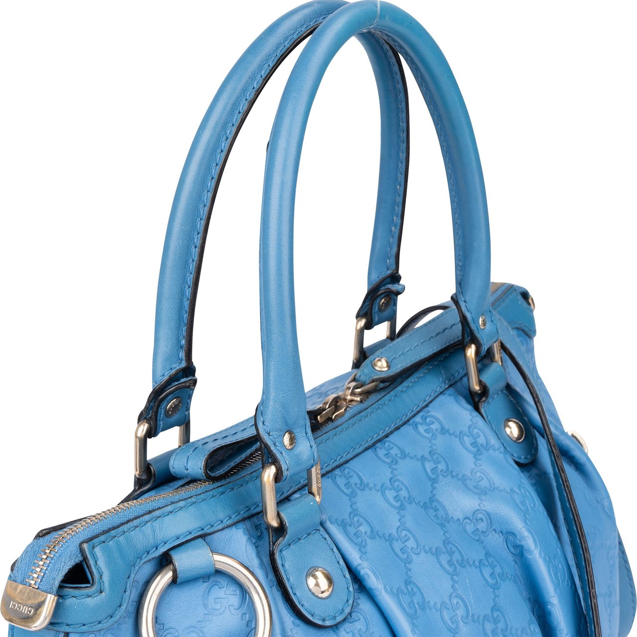 Gucci Gucci Leather GG Monogram Sukey Handbag Blauw