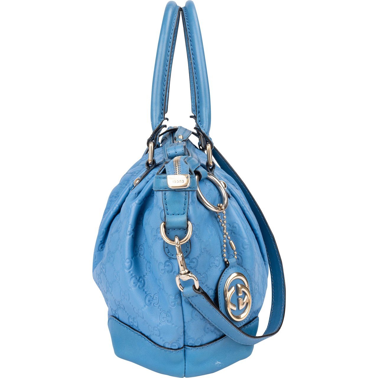 Gucci Gucci Leather GG Monogram Sukey Handbag Blauw