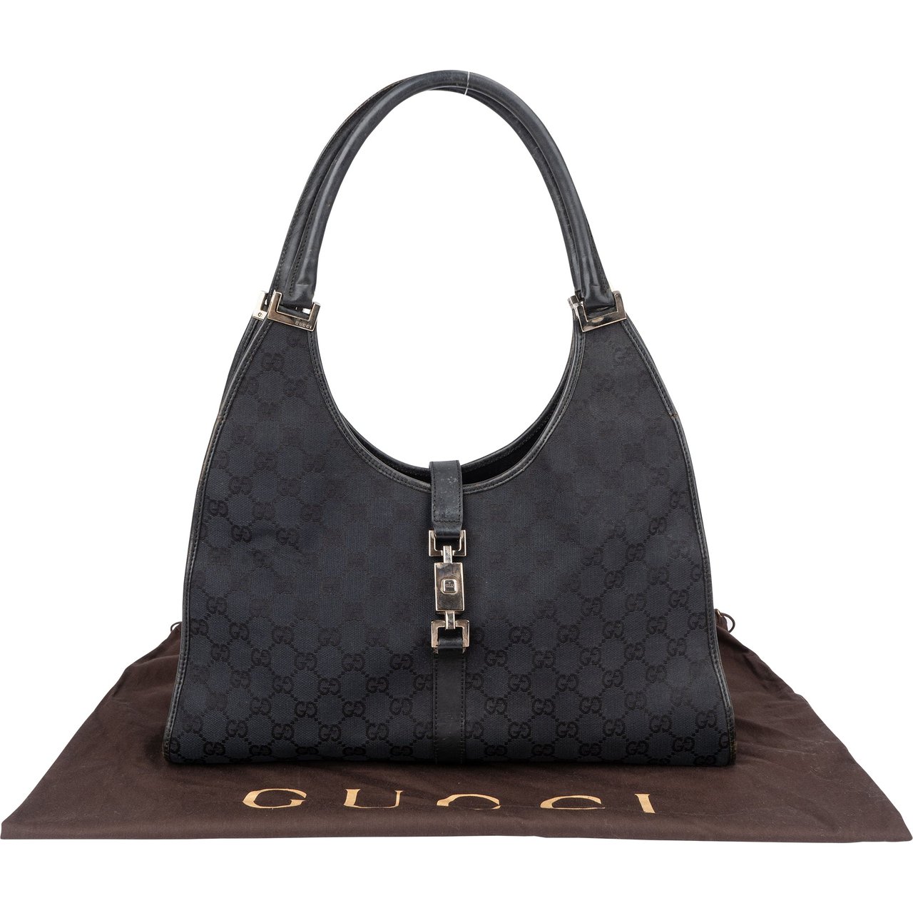 Gucci Gucci GG Monogram Jackie Handbag Zwart
