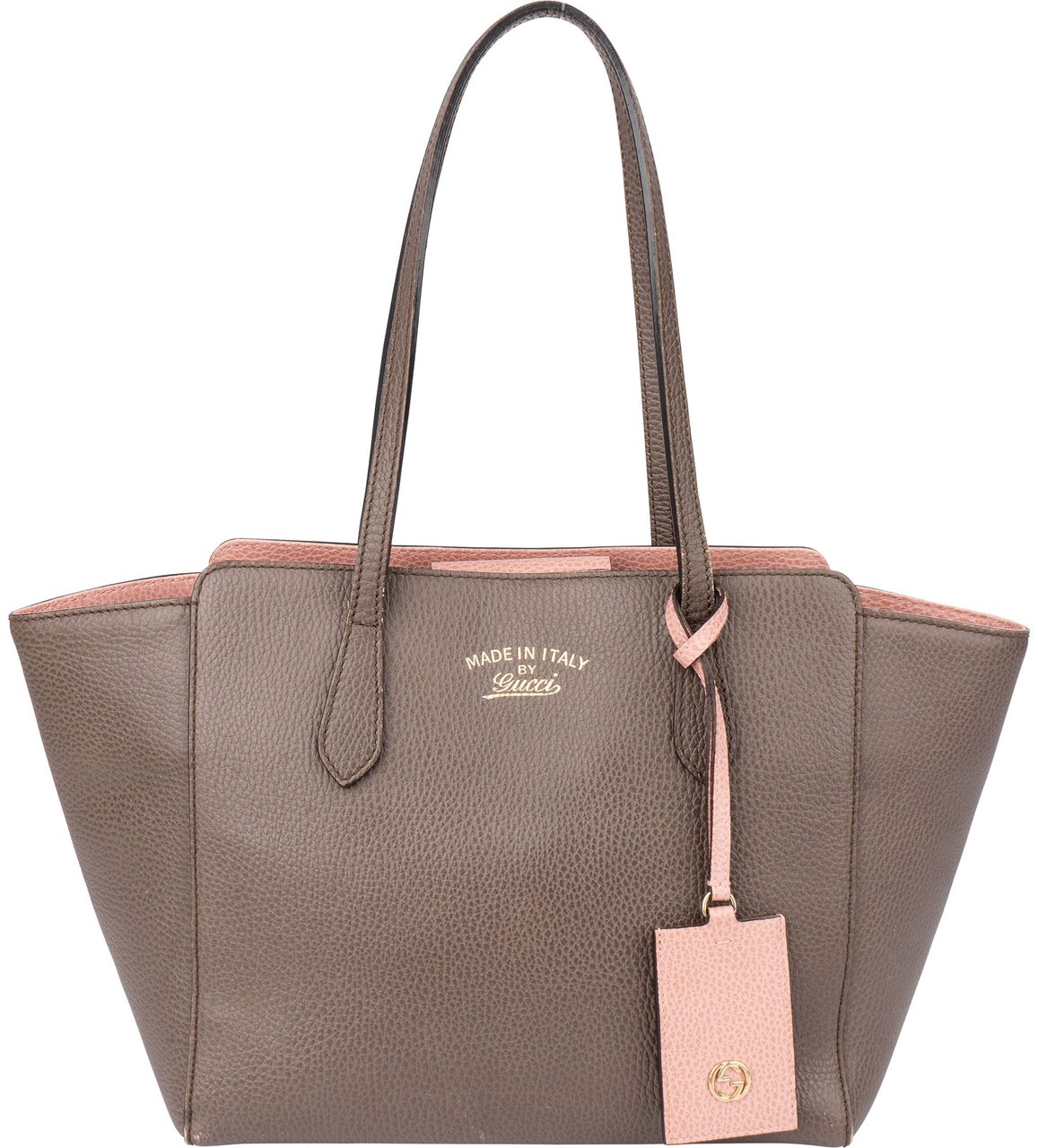 Gucci Gucci Brown Leather Swing Handbag Bruin