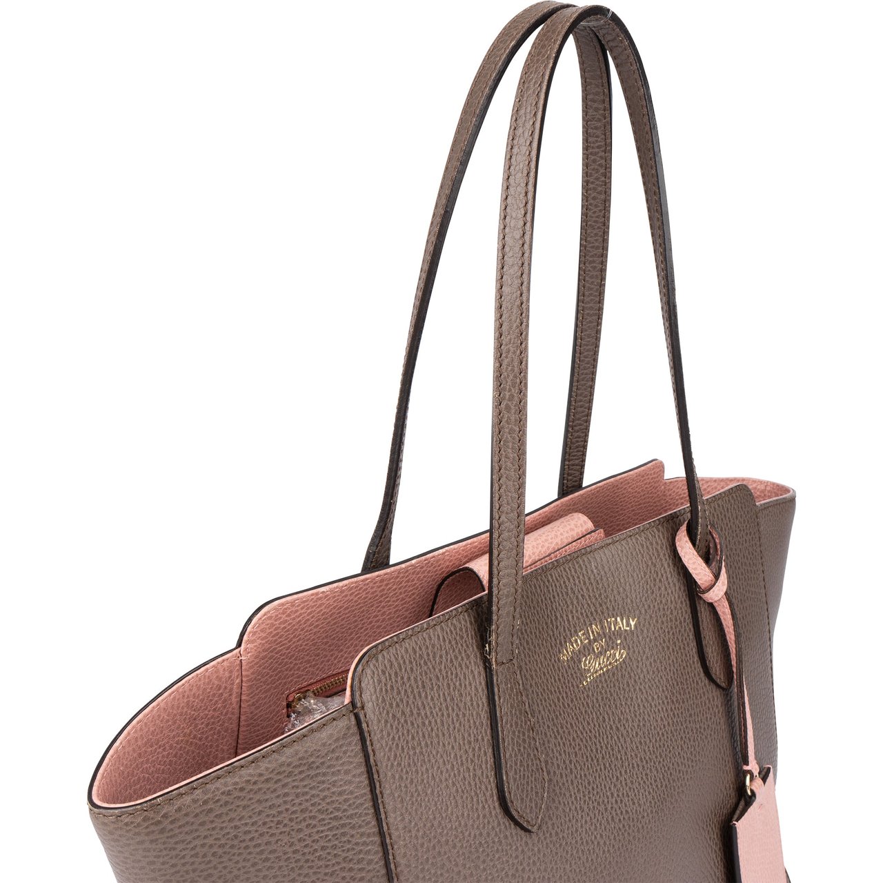 Gucci Gucci Brown Leather Swing Handbag Bruin