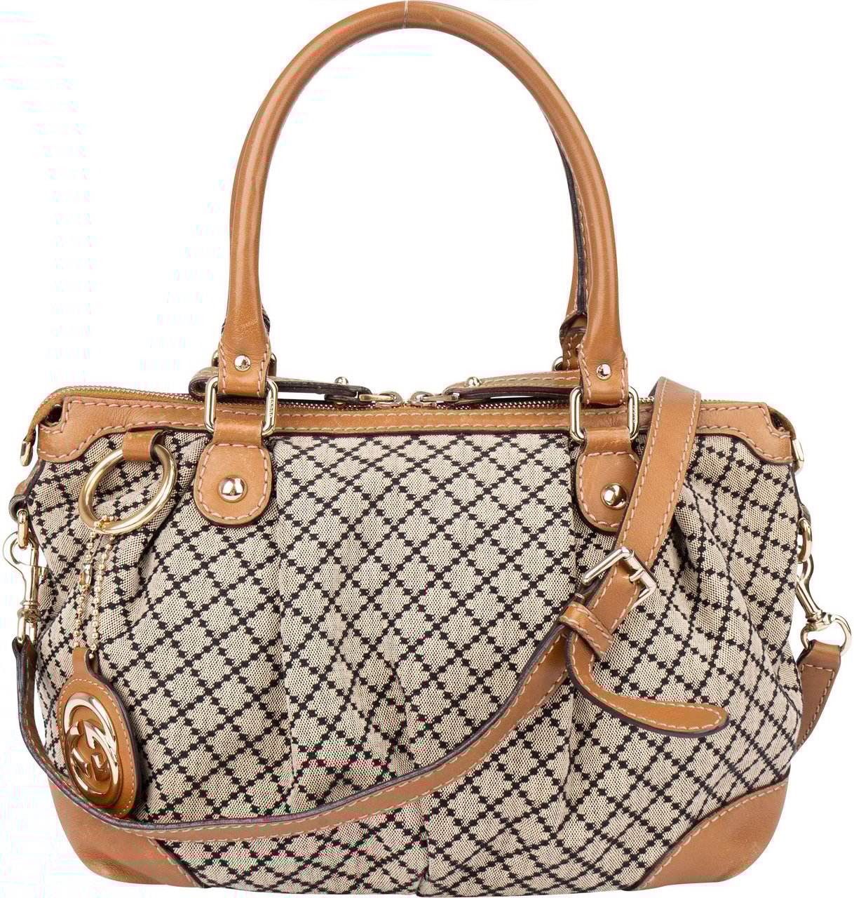Gucci Gucci Diamante Monogram Sukey Handbag Bruin
