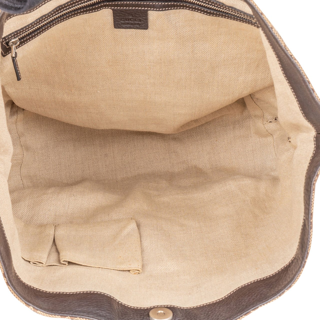 Gucci GG Monogram Horsebit Handbag Bruin