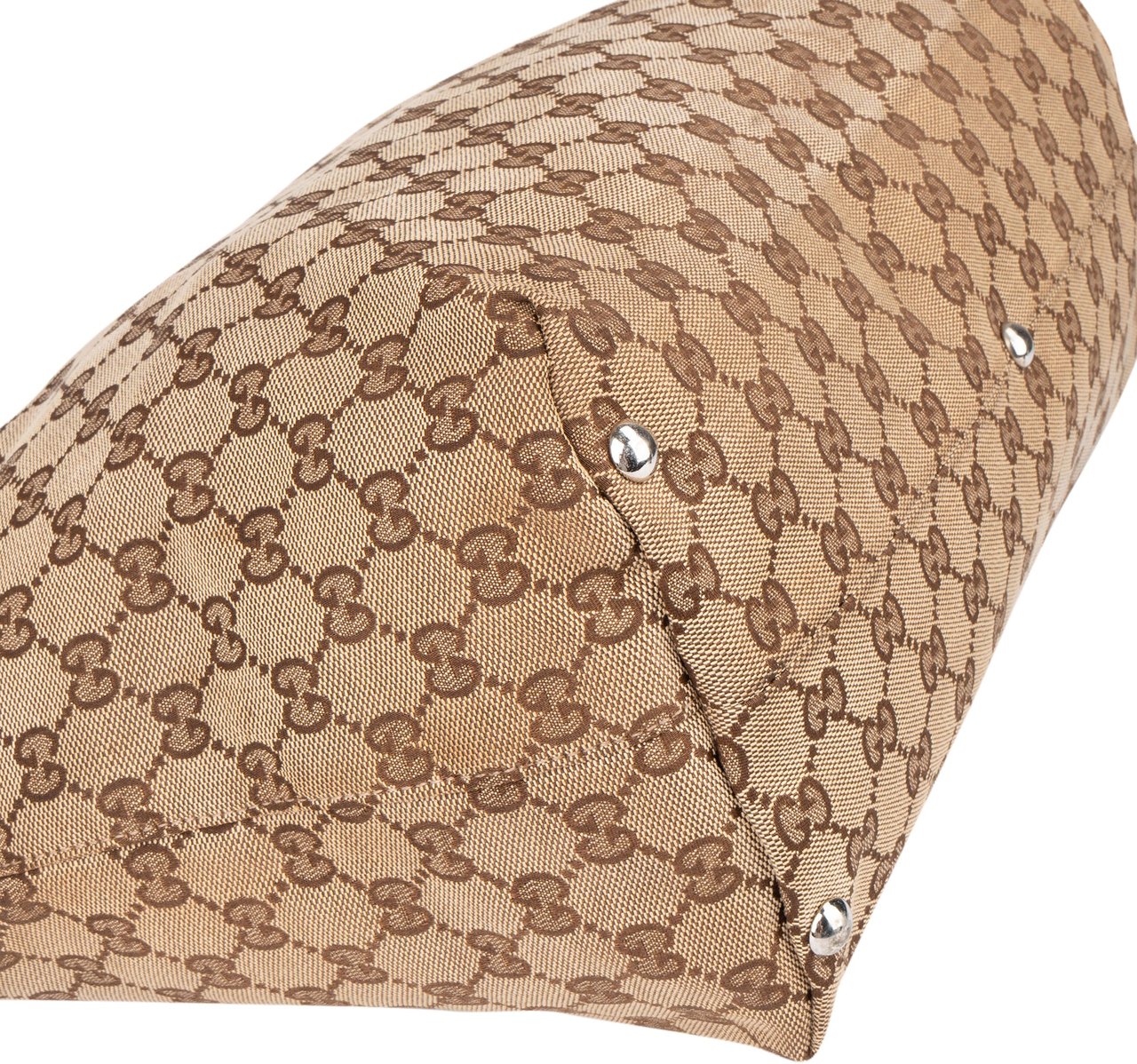 Gucci GG Monogram Horsebit Handbag Bruin