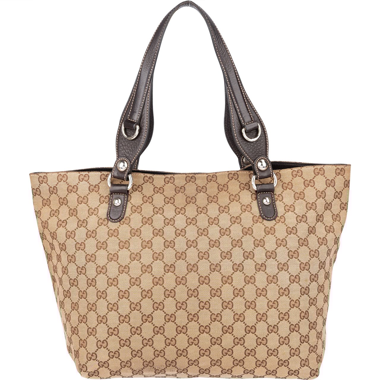 Gucci Gucci GG Monogram Horsebit Handbag Bruin