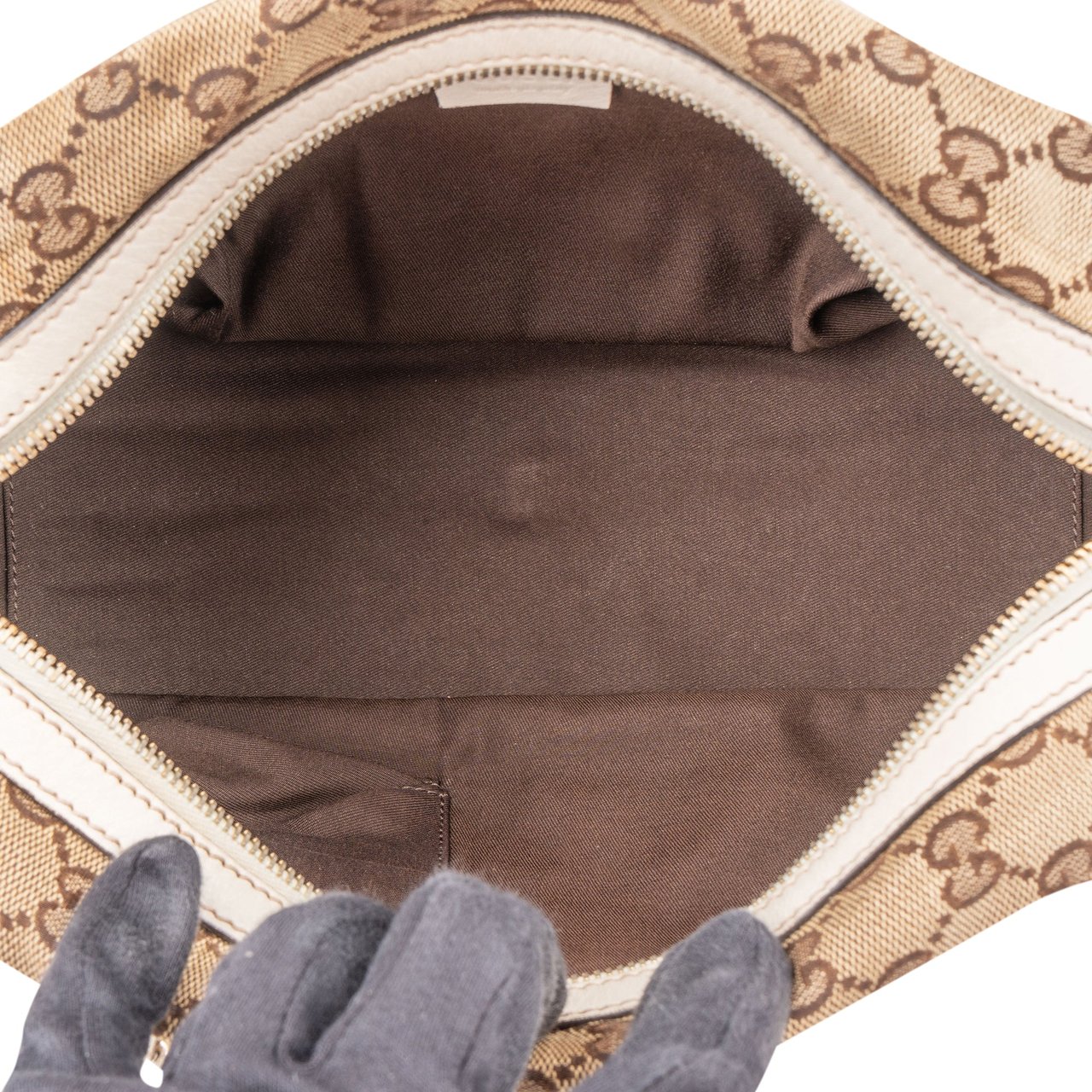 Gucci Gucci GG Monogram Flower Handbag Bruin