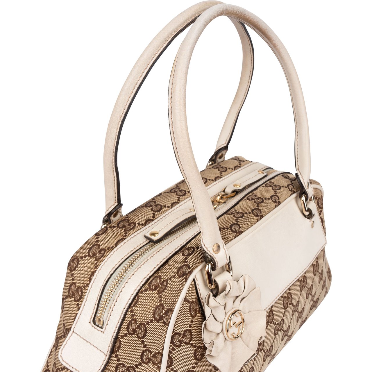 Gucci Gucci GG Monogram Flower Handbag Bruin