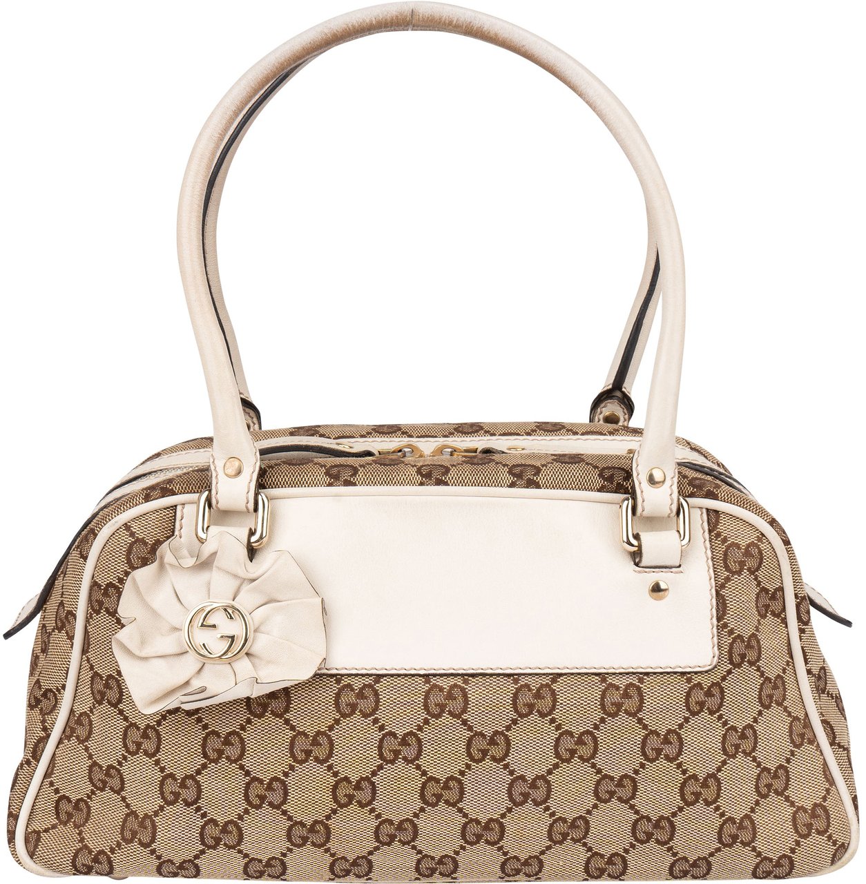 Gucci Gucci GG Monogram Flower Handbag Bruin