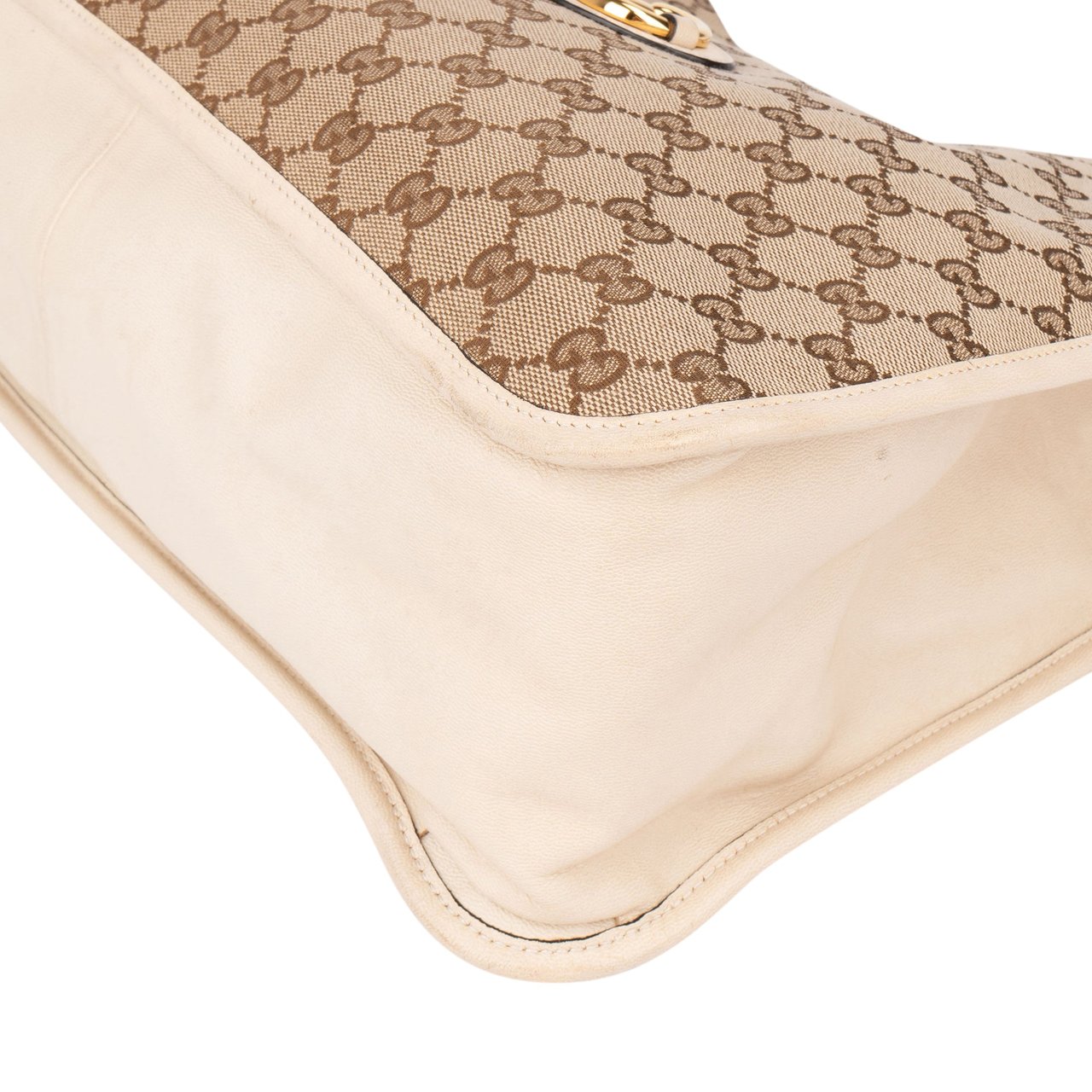 Gucci Gucci GG Monogram Horsebit Handbag Bruin
