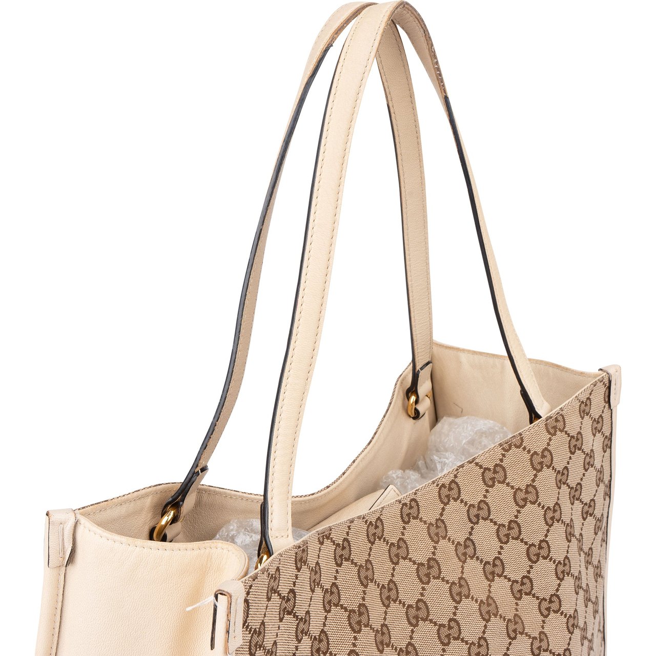 Gucci Gucci GG Monogram Horsebit Handbag Bruin
