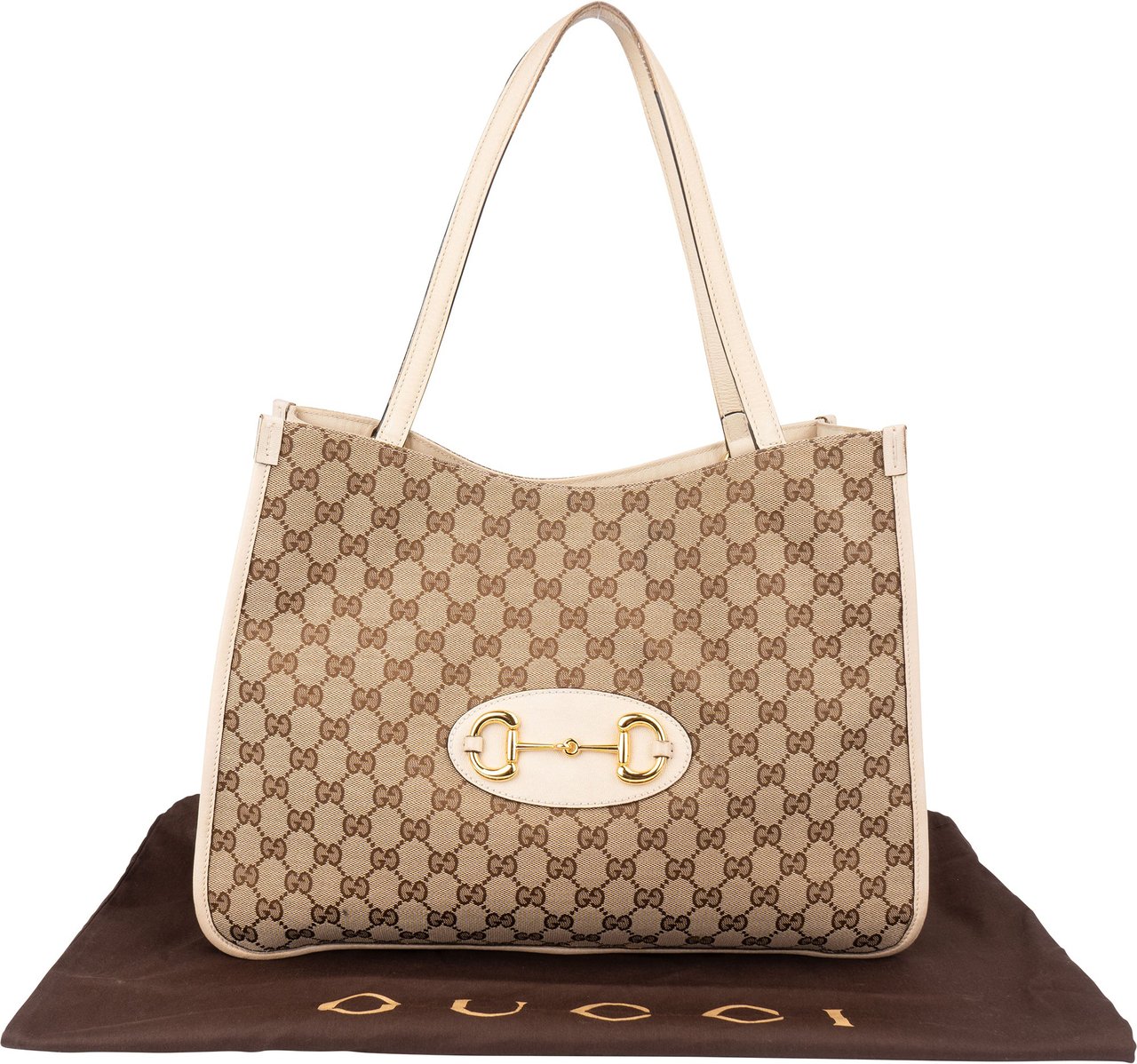Gucci GG Monogram Horsebit Handbag Bruin