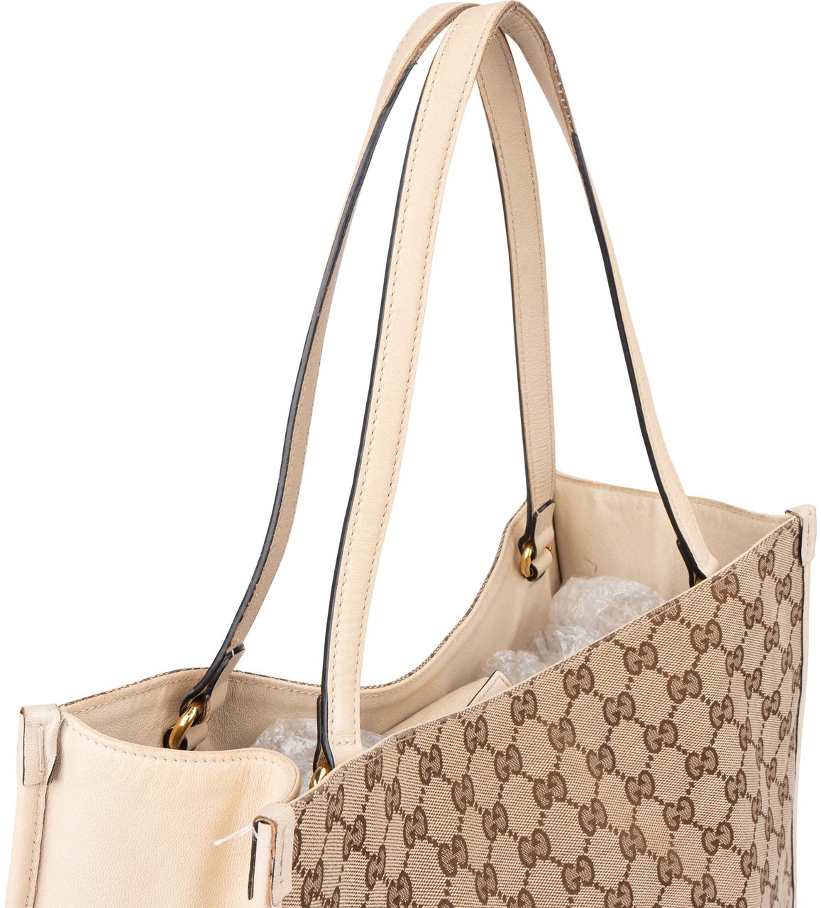 Gucci GG Monogram Horsebit Handbag Bruin
