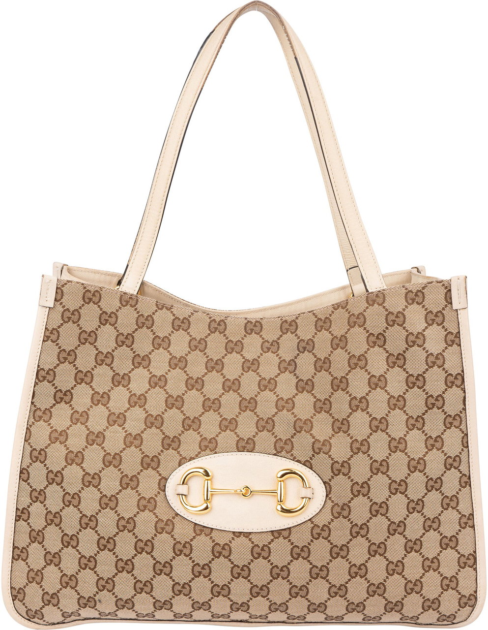Gucci Gucci GG Monogram Horsebit Handbag Bruin