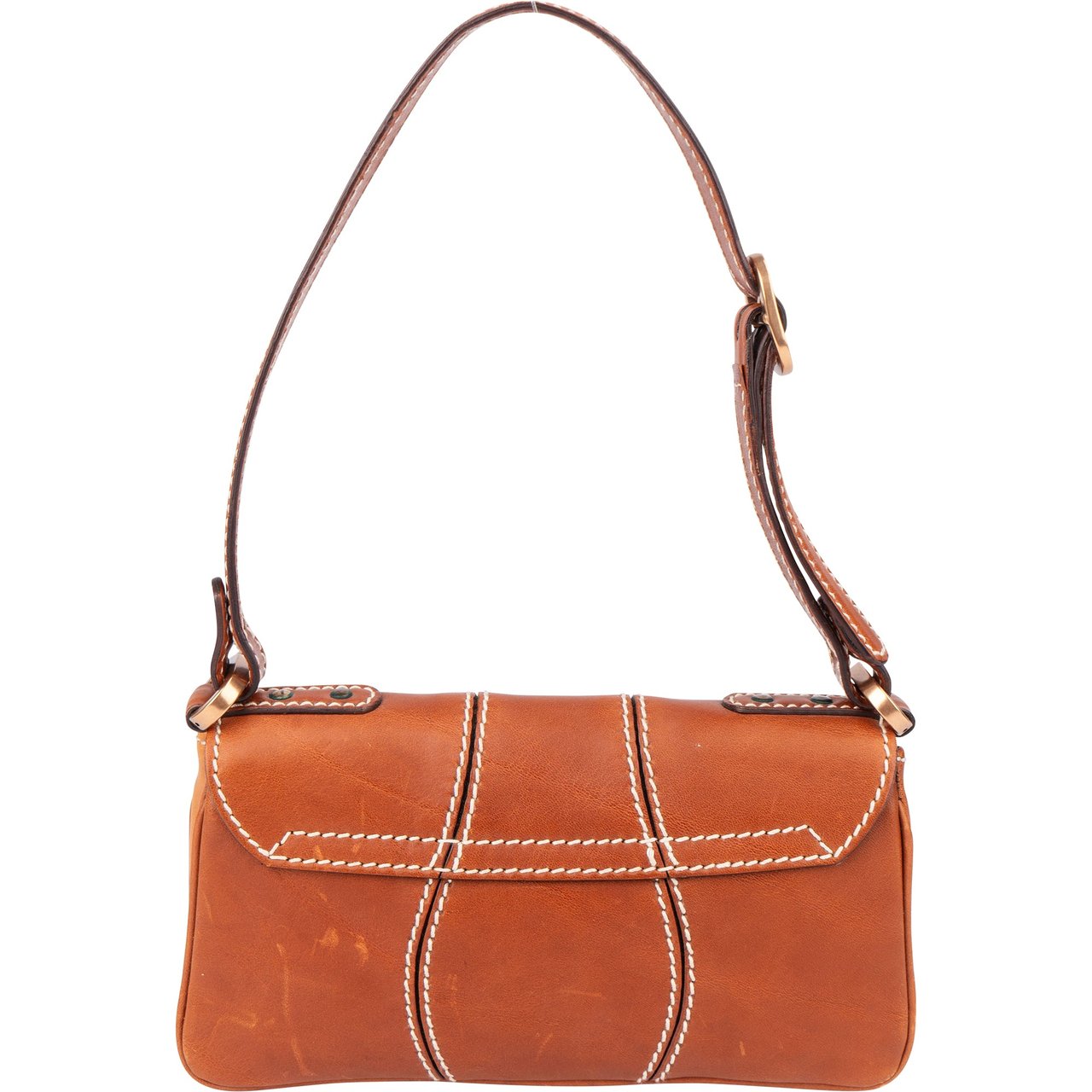 Gucci Gucci Brown Leather GG Buckle Mini Shoulder Bag Bruin