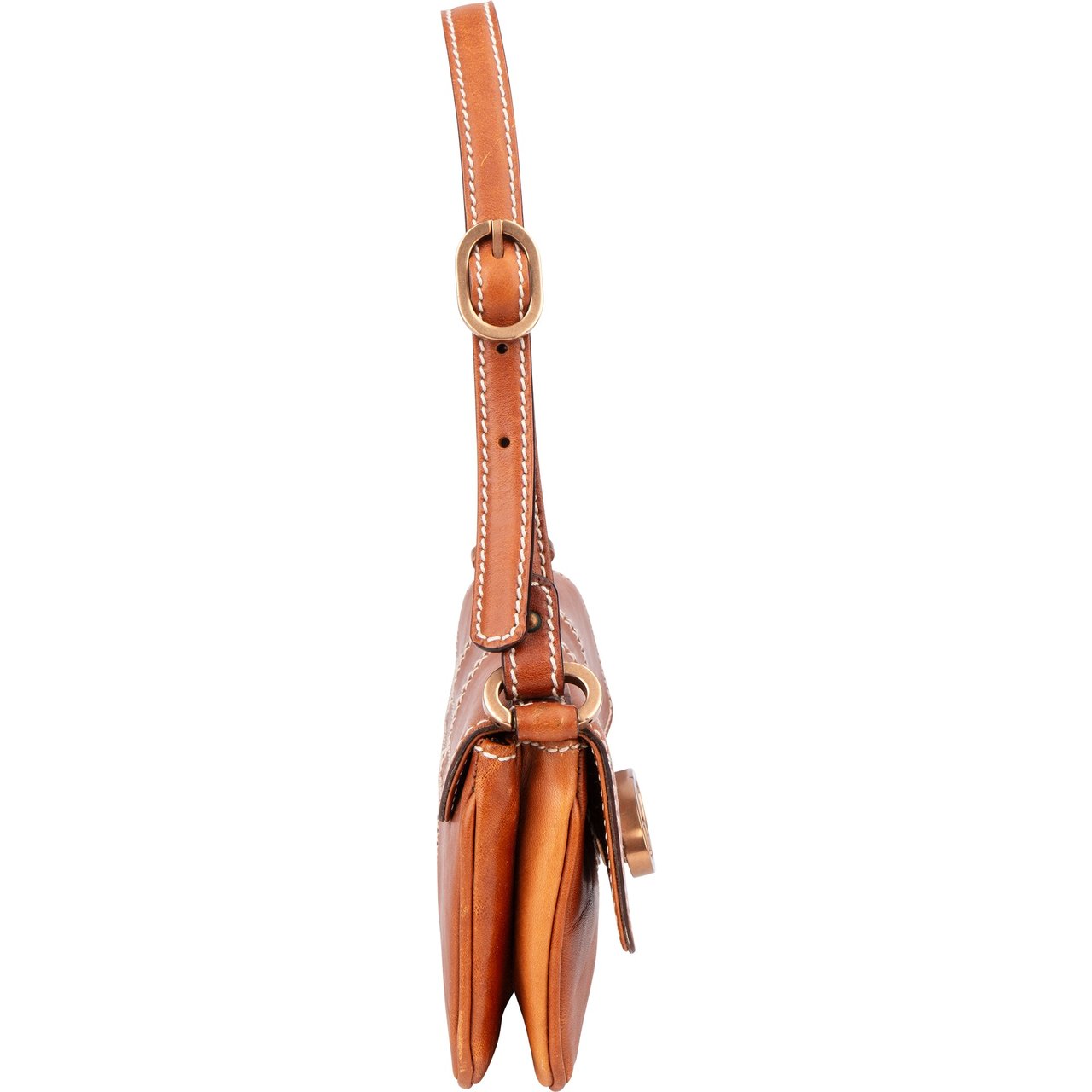 Gucci Gucci Brown Leather GG Buckle Mini Shoulder Bag Bruin