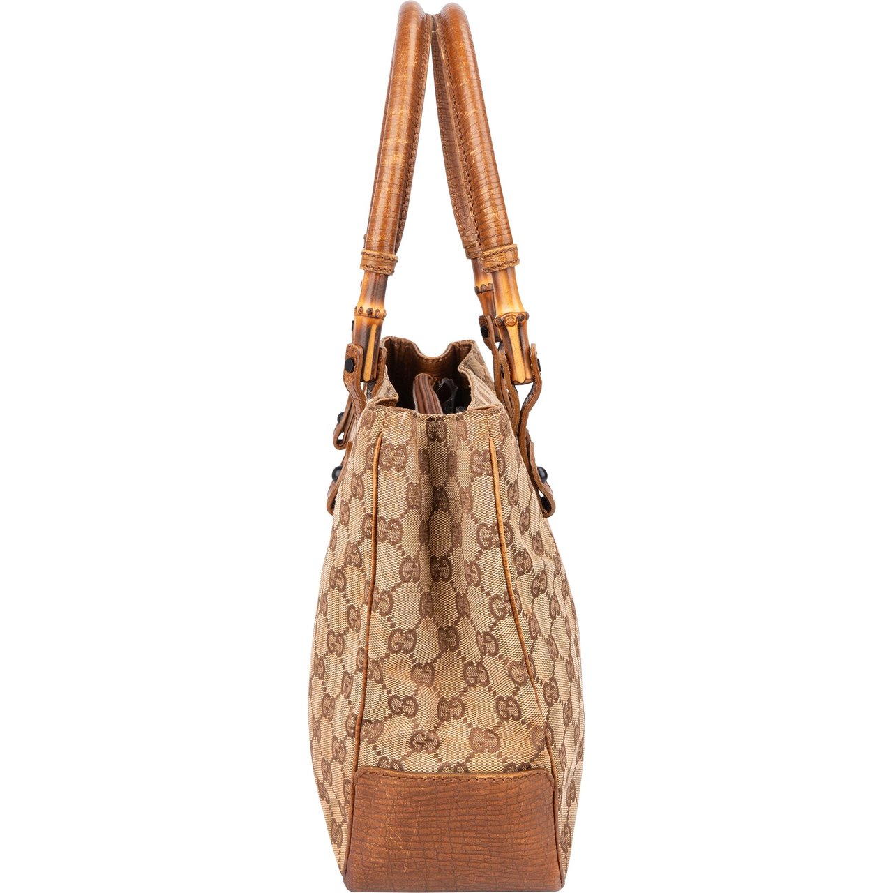 Gucci Gucci GG Monogram Bamboo Handbag Bruin