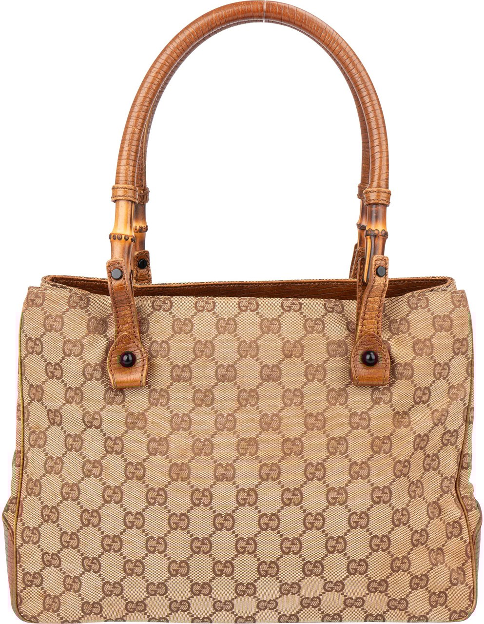 Gucci Gucci GG Monogram Bamboo Handbag Bruin