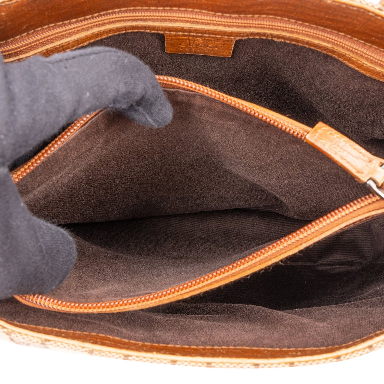 Gucci Gucci GG Monogram Bamboo Handbag Bruin