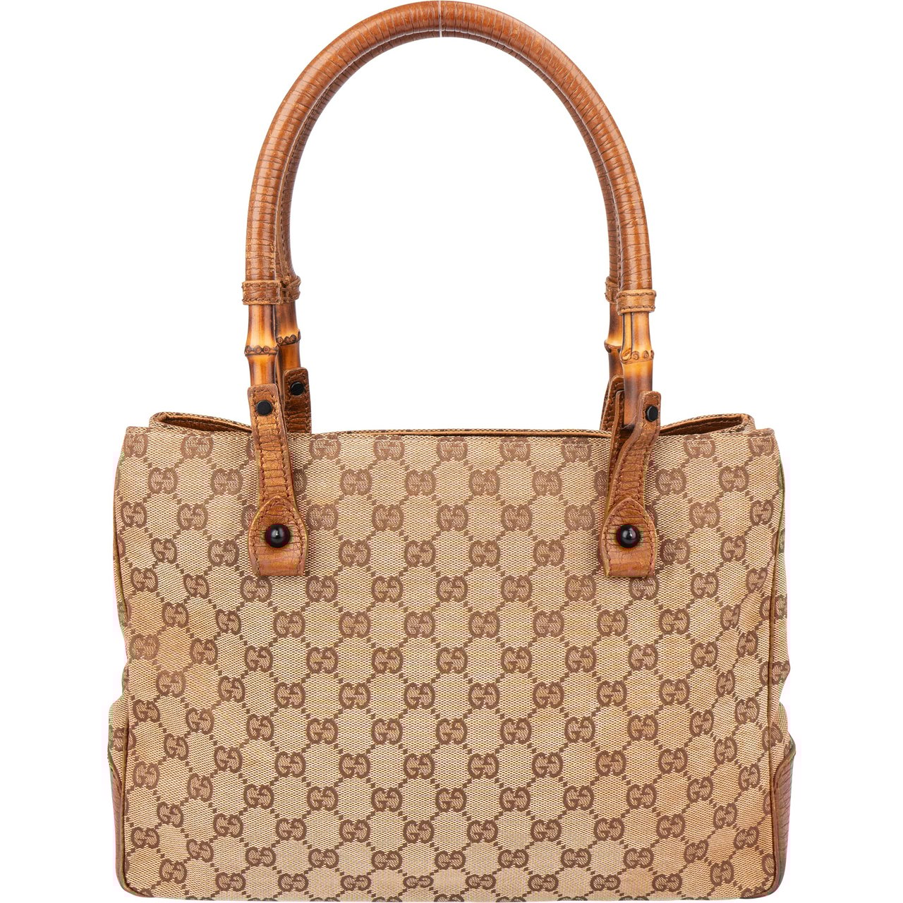 Gucci Gucci GG Monogram Bamboo Handbag Bruin