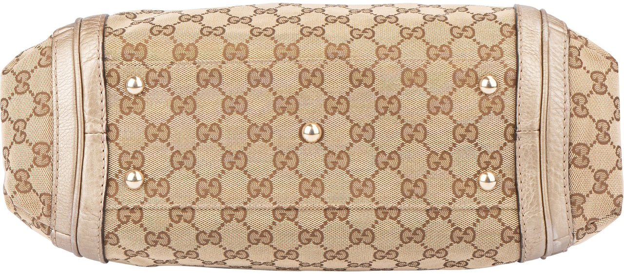 Gucci GG Monogram Bamboo Handbag Bruin