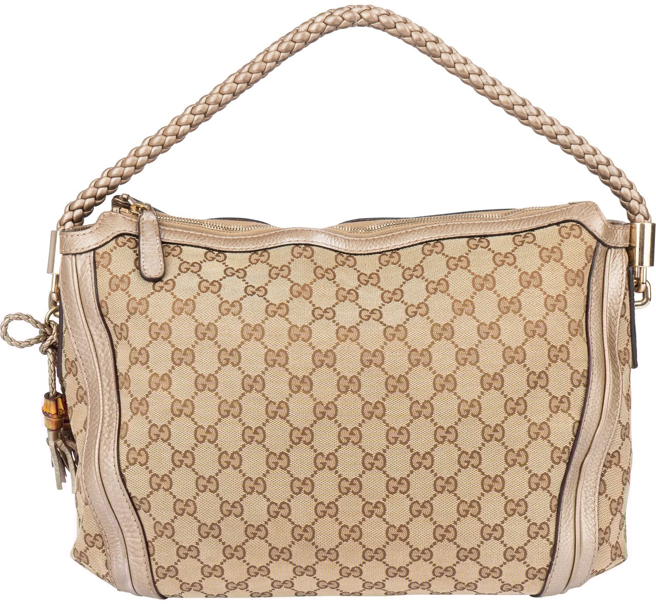 Gucci Gucci GG Monogram Bamboo Handbag Bruin
