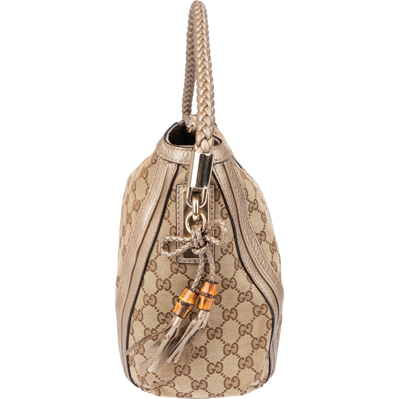 Gucci Gucci GG Monogram Bamboo Handbag Bruin