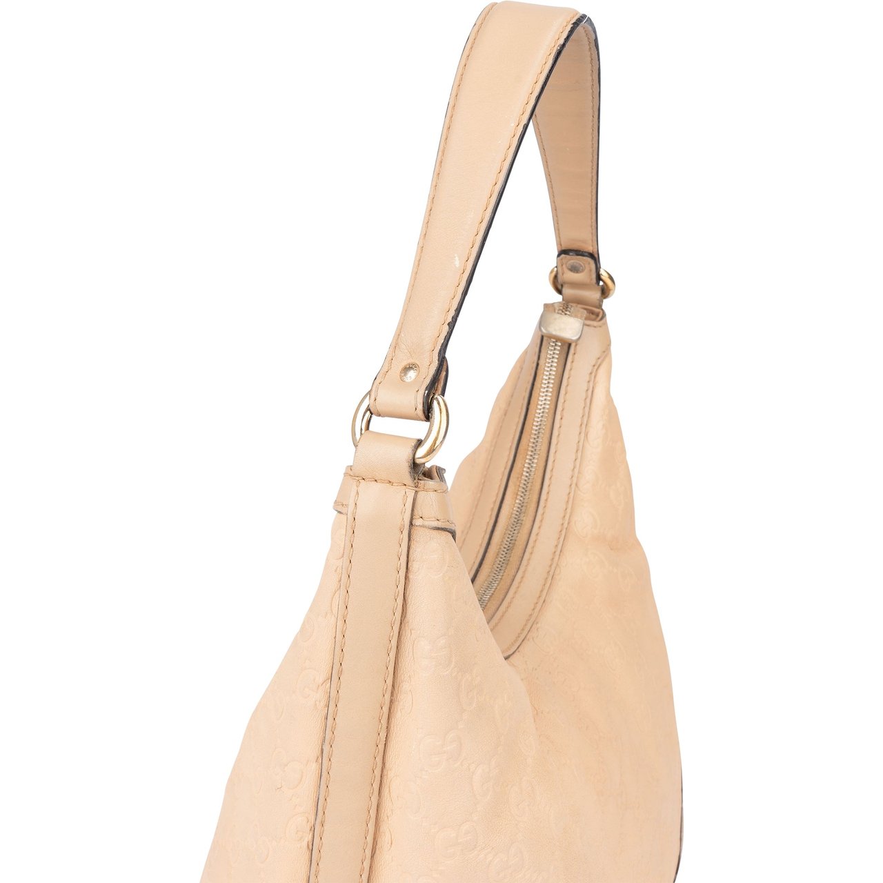 Gucci Gucci Leather GG New Britt Hobo Bag Beige