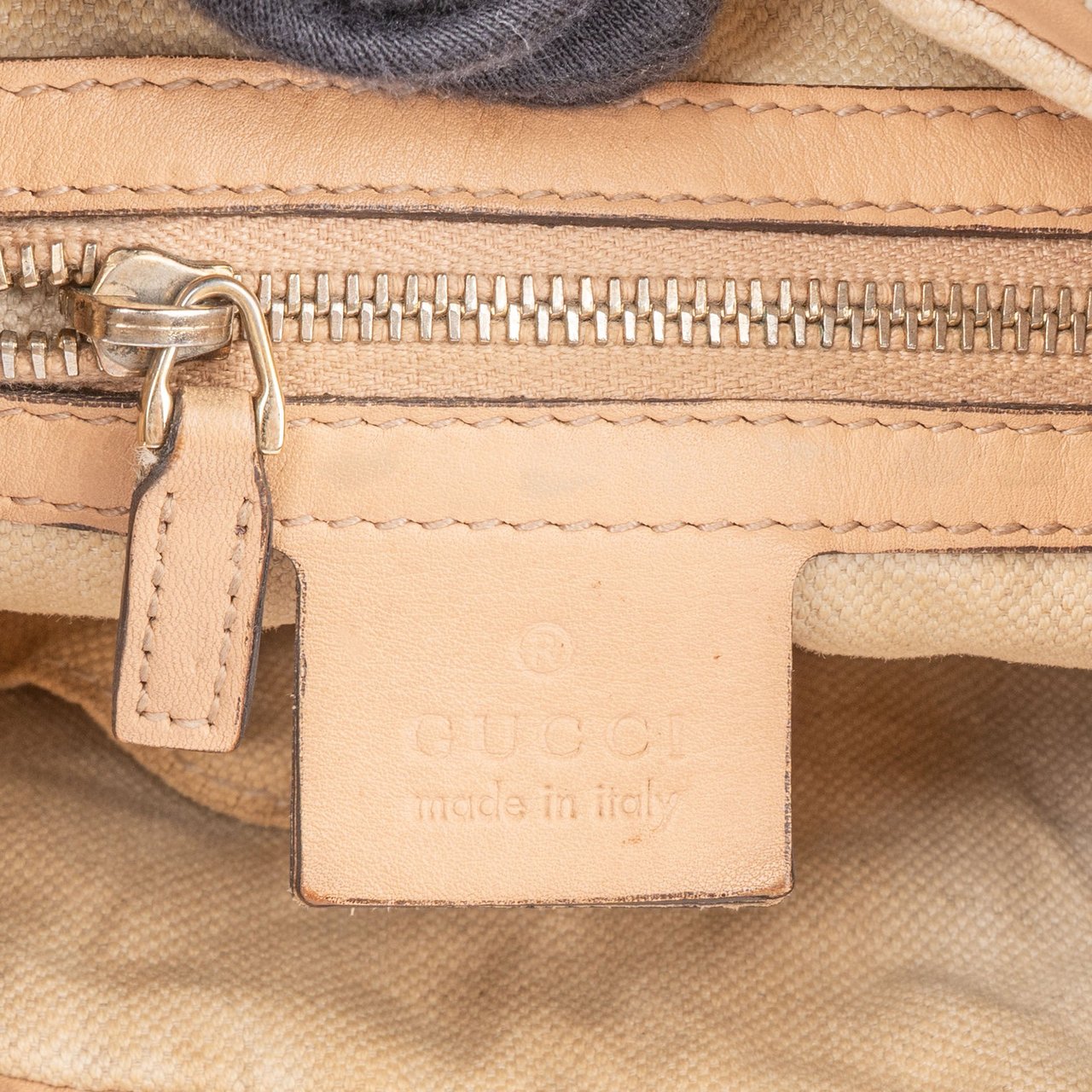 Gucci Gucci Leather GG New Britt Hobo Bag Beige