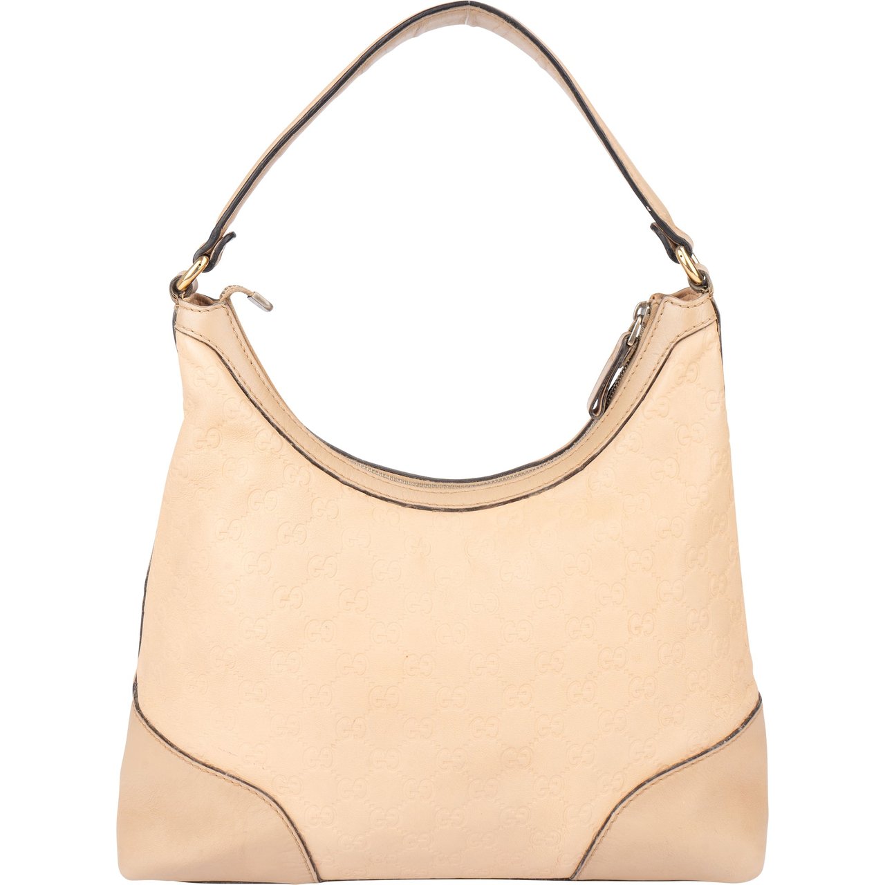 Gucci Gucci Leather GG New Britt Hobo Bag Beige