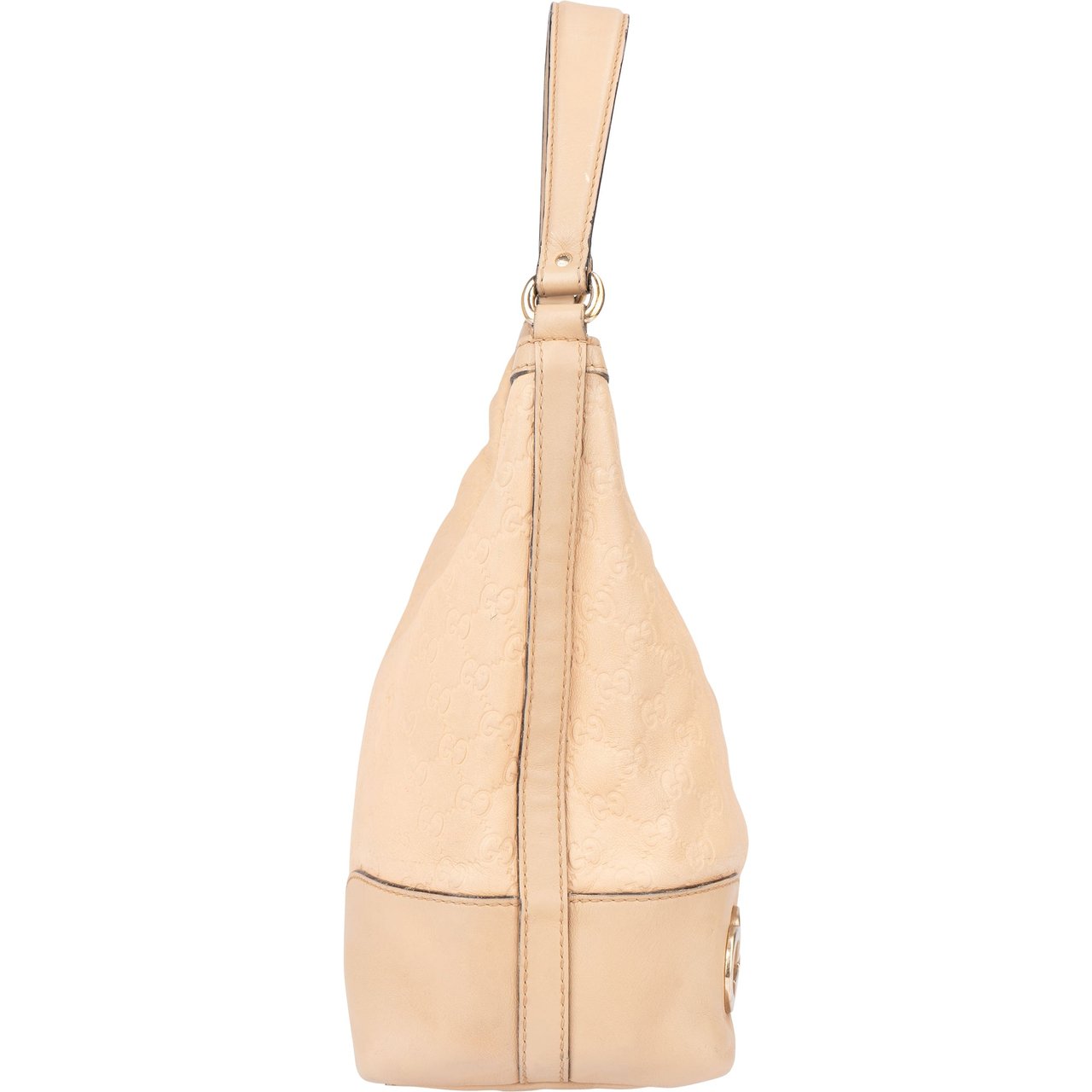 Gucci Gucci Leather GG New Britt Hobo Bag Beige