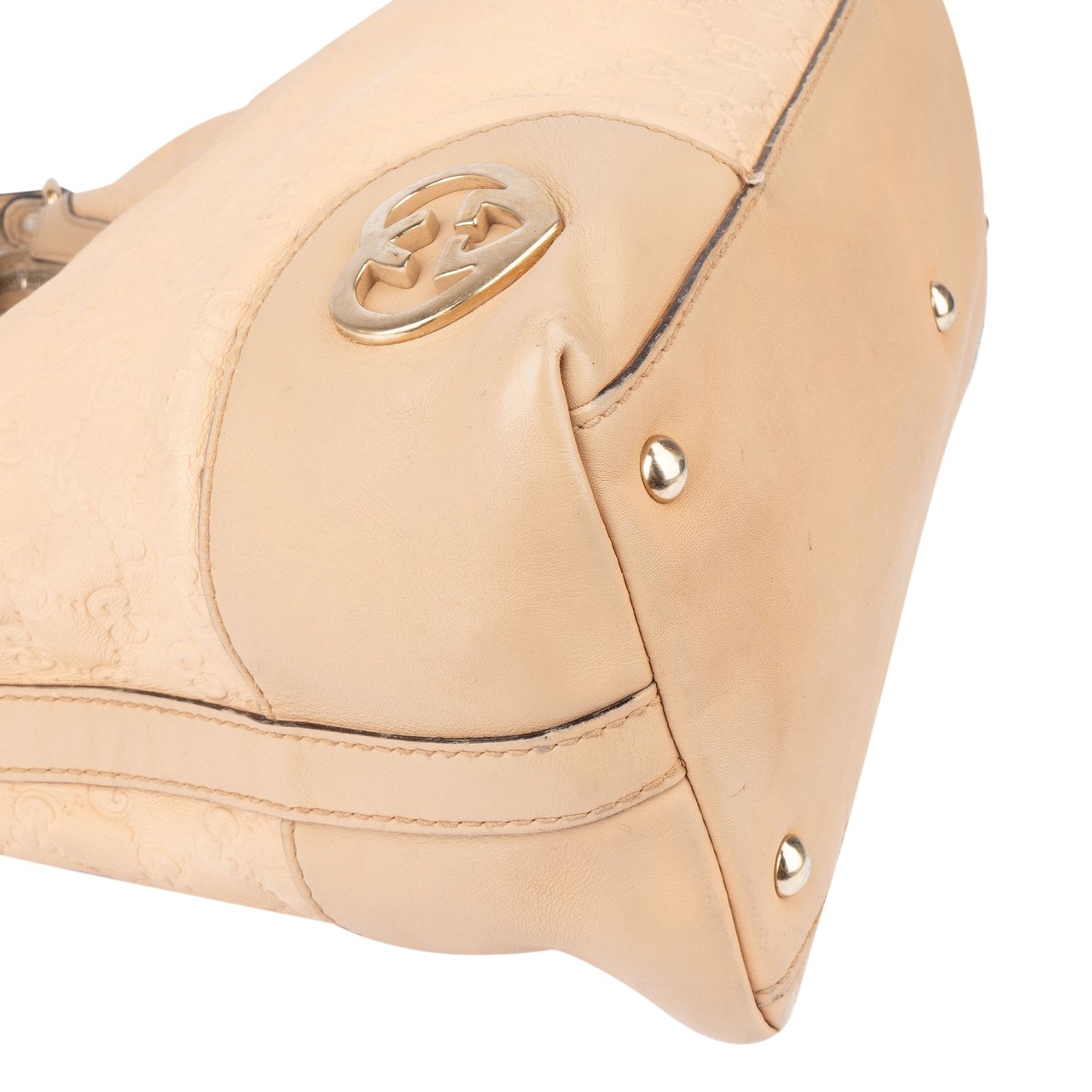 Gucci Gucci Leather GG New Britt Hobo Bag Beige