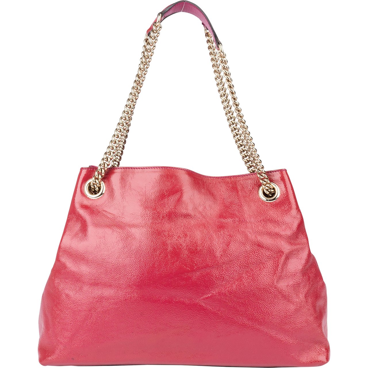 Gucci Gucci Pink Patent Leather GG Soho Crossbody Bag Roze
