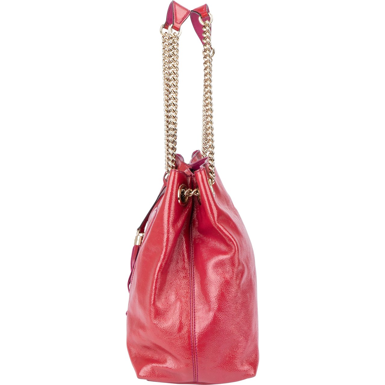 Gucci Gucci Pink Patent Leather GG Soho Crossbody Bag Roze