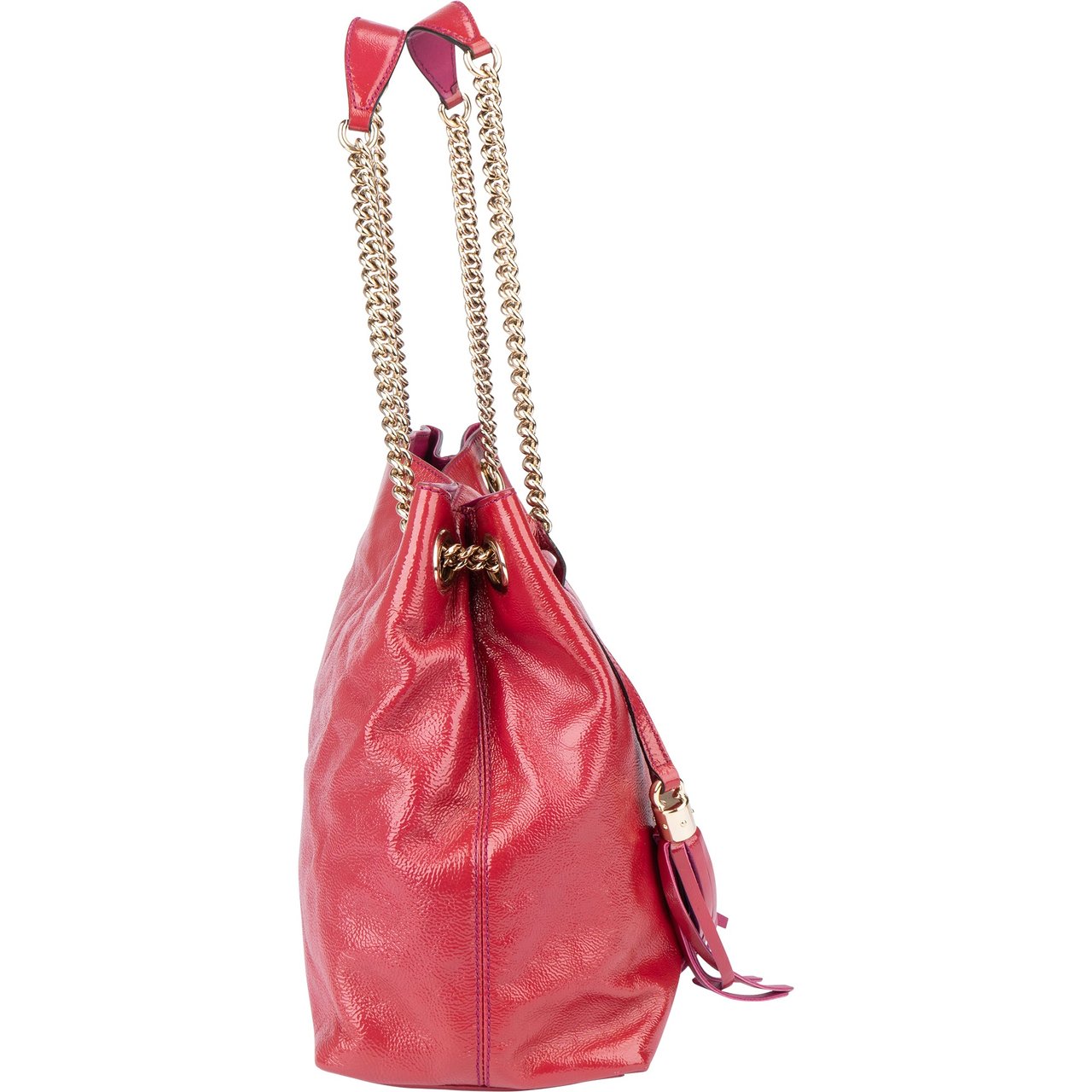 Gucci Gucci Pink Patent Leather GG Soho Crossbody Bag Roze