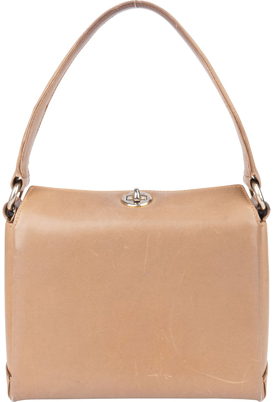 Gucci Gucci Classic Leather Turnlock Handbag Bruin