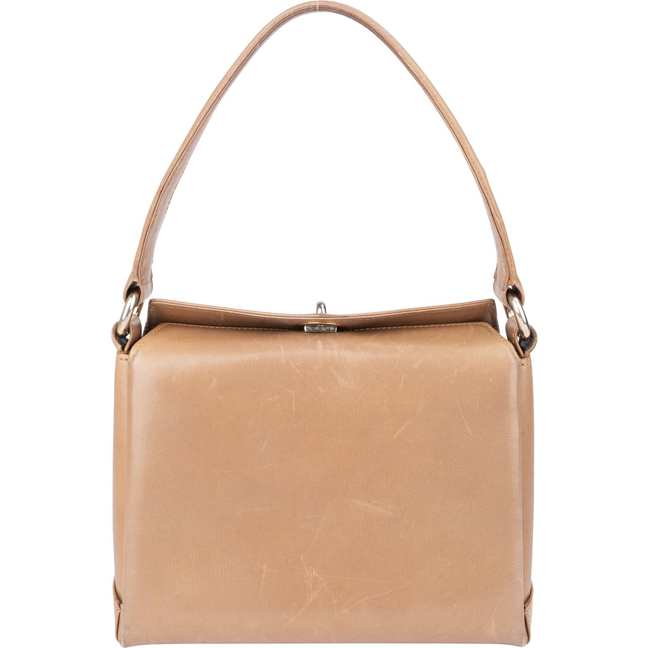 Gucci Gucci Classic Leather Turnlock Handbag Bruin