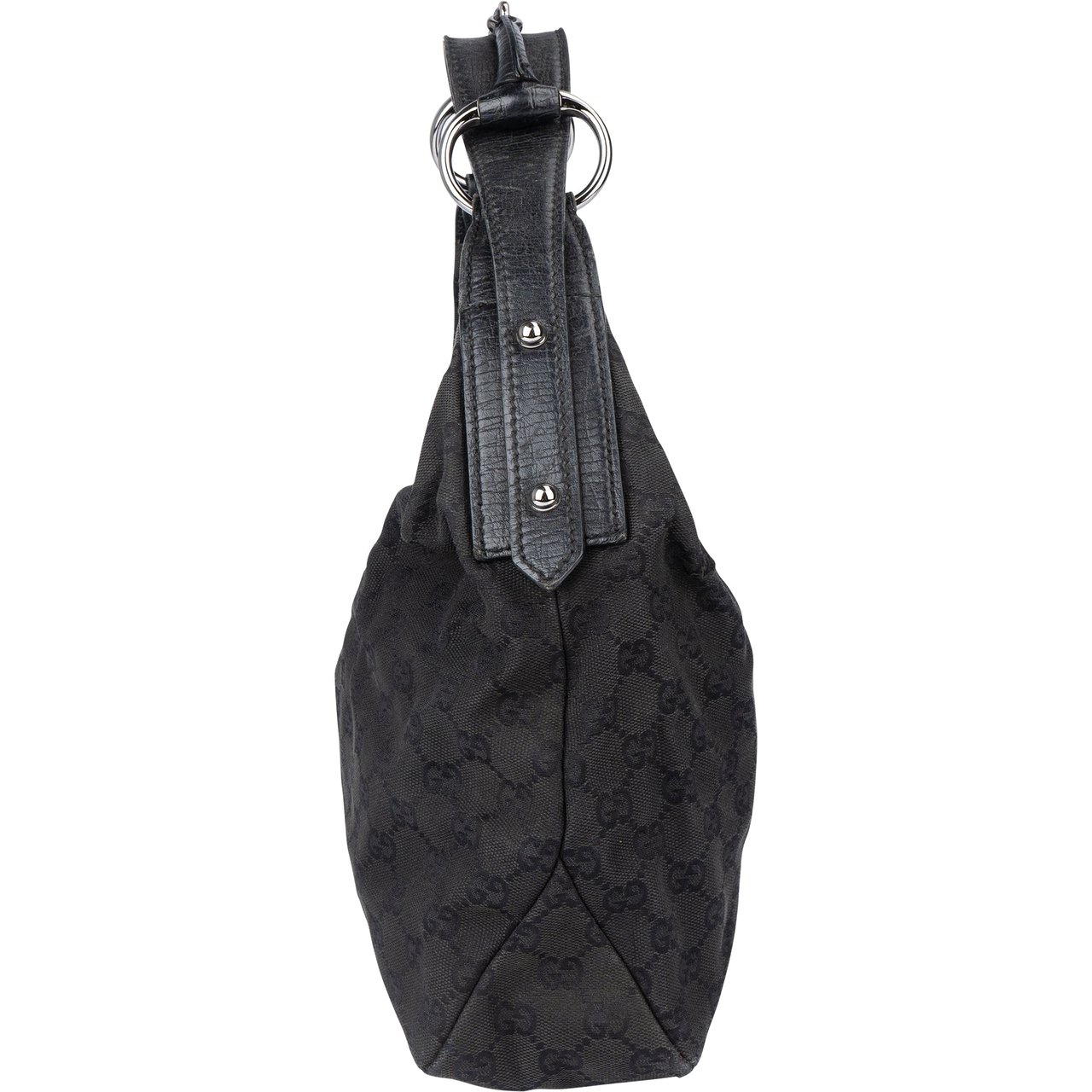 Gucci Gucci GG Monogram Horsebit Handbag Zwart